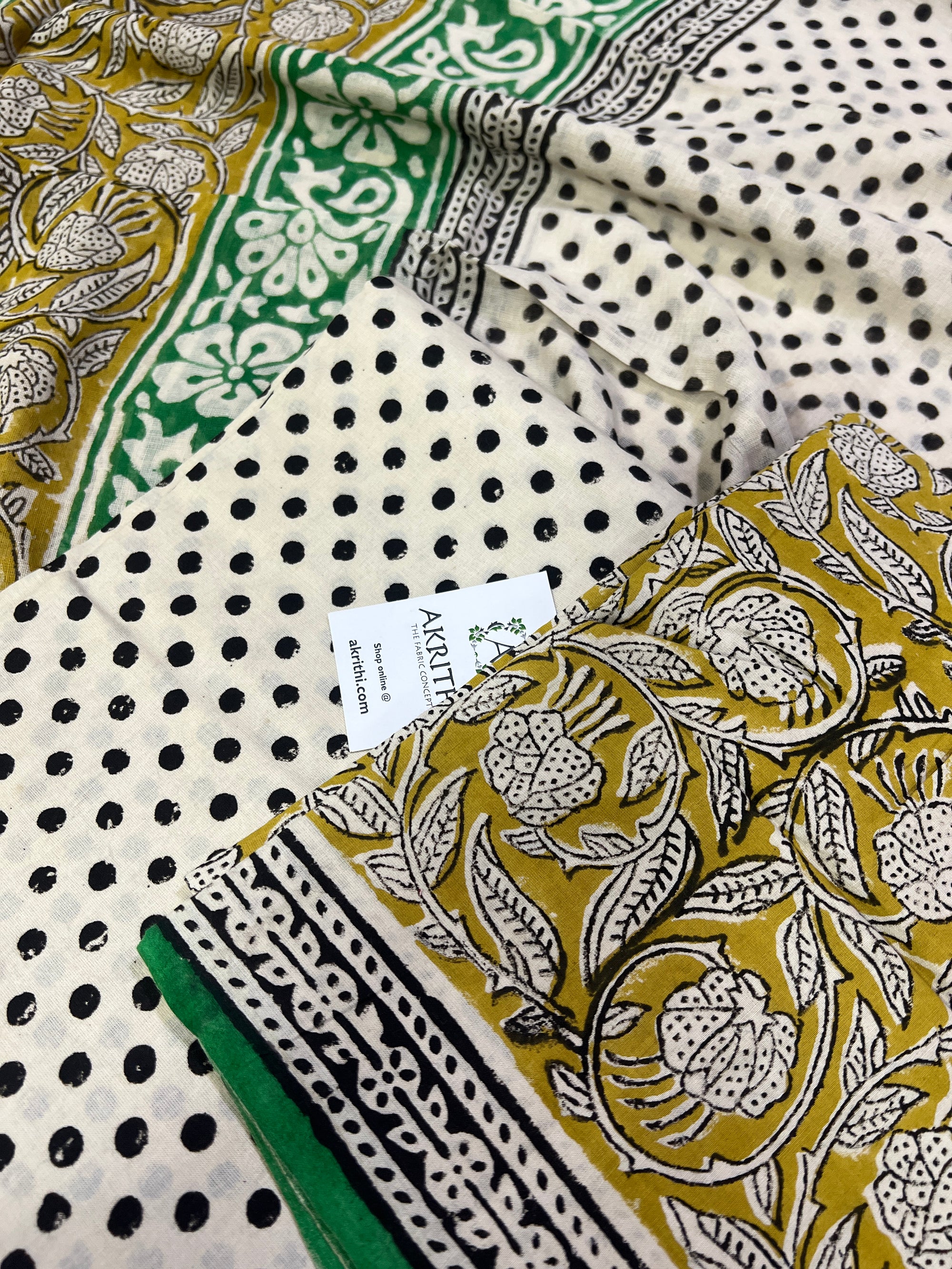 Hand block printed pure cotton salwar suit with dupatta