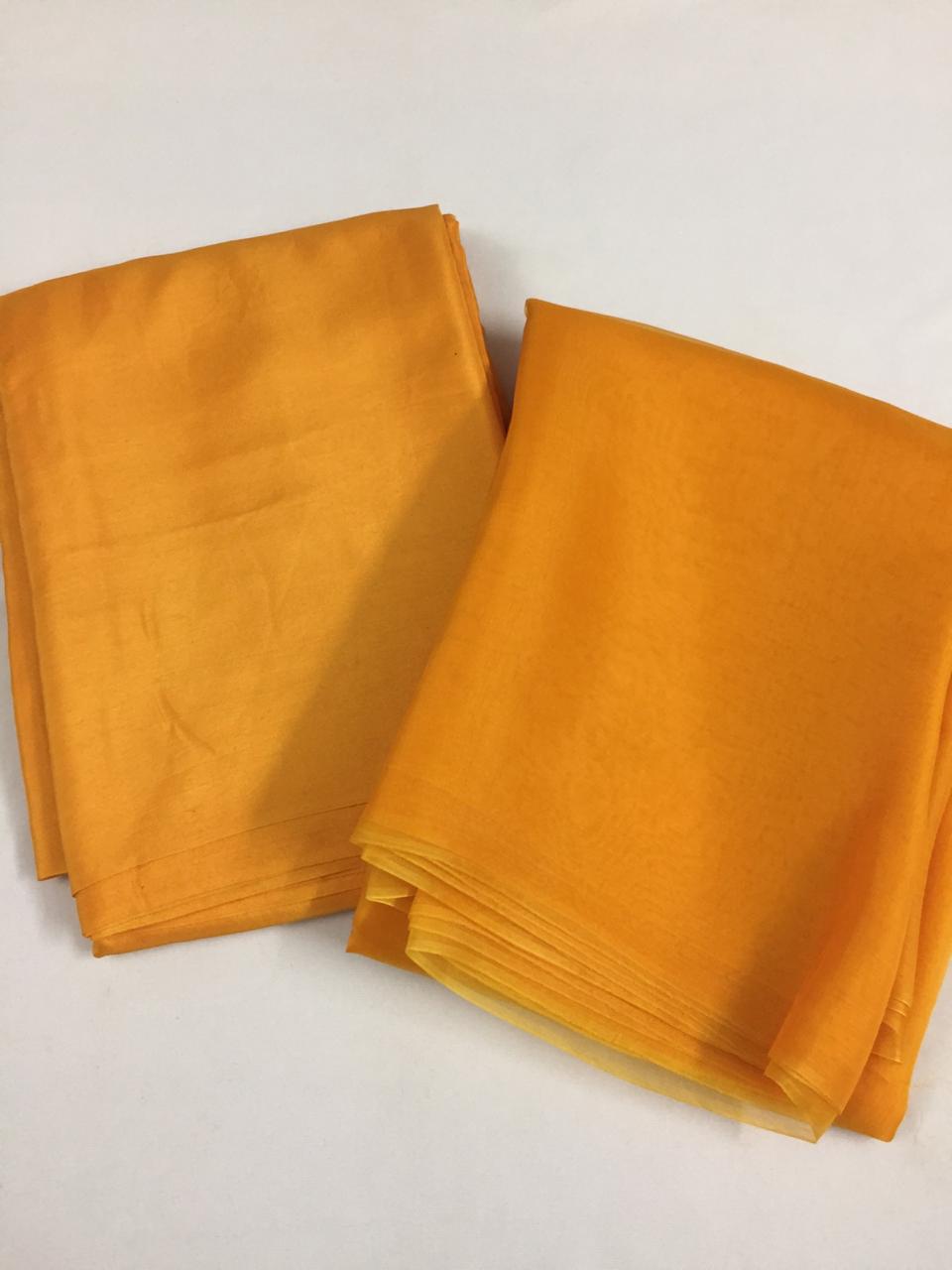 Habutai silk top with organza silk dupatta