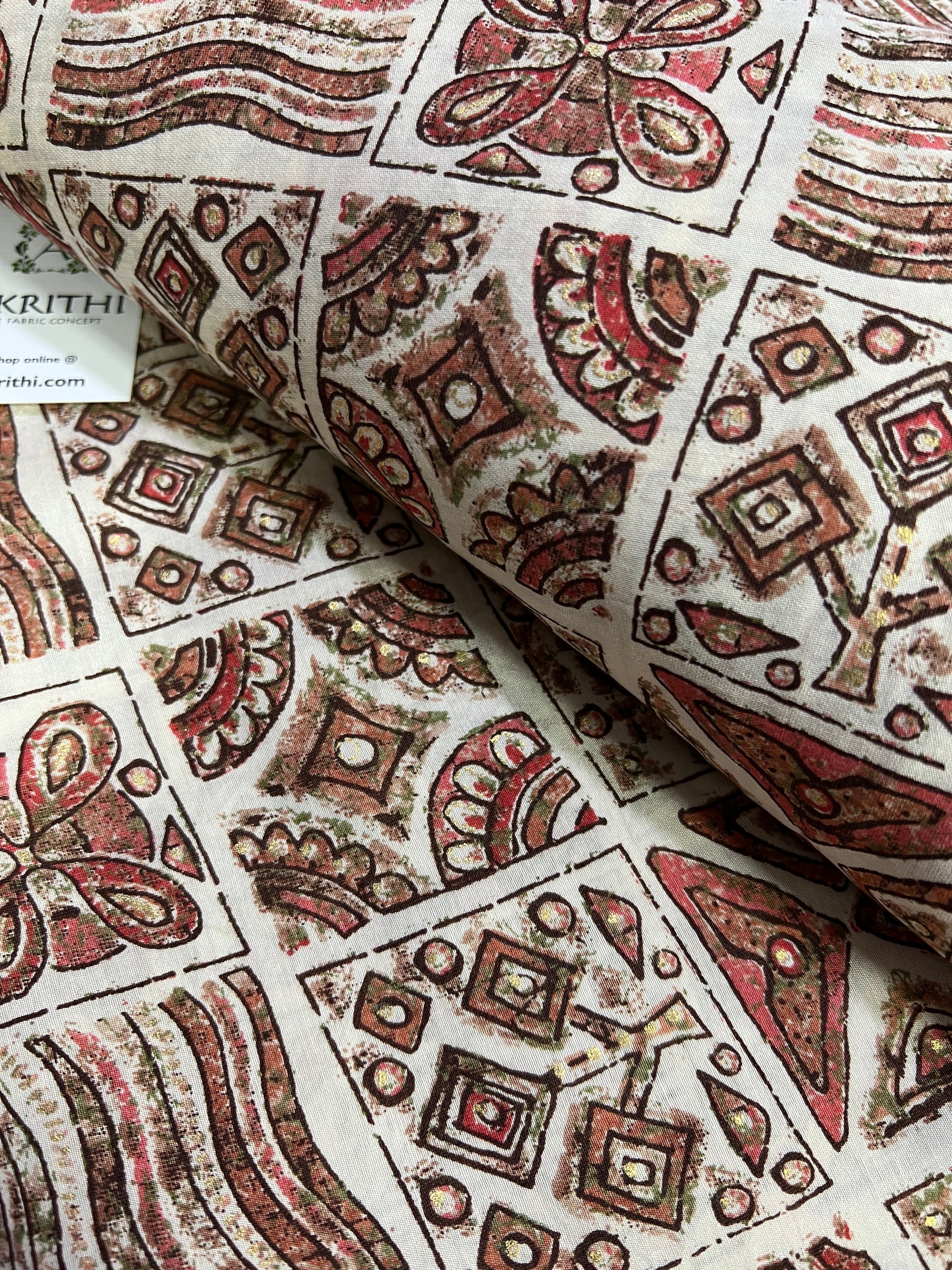 Printed silk fabric
