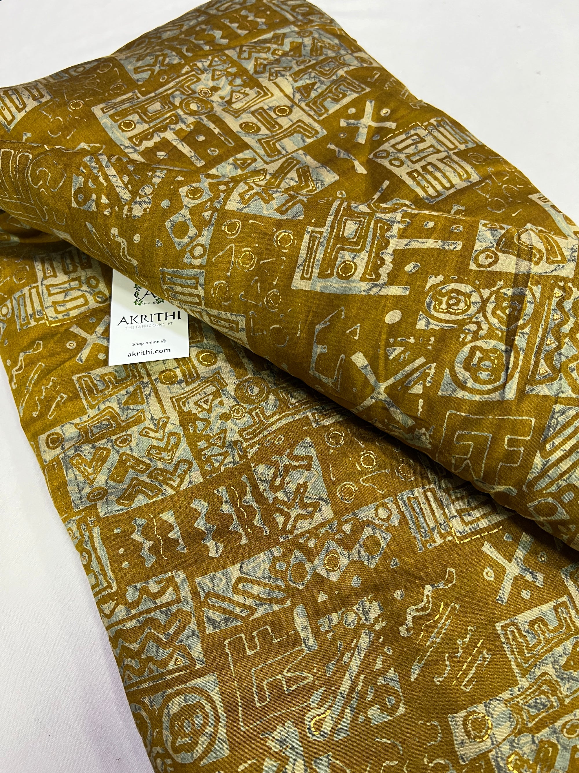 Printed silk fabric