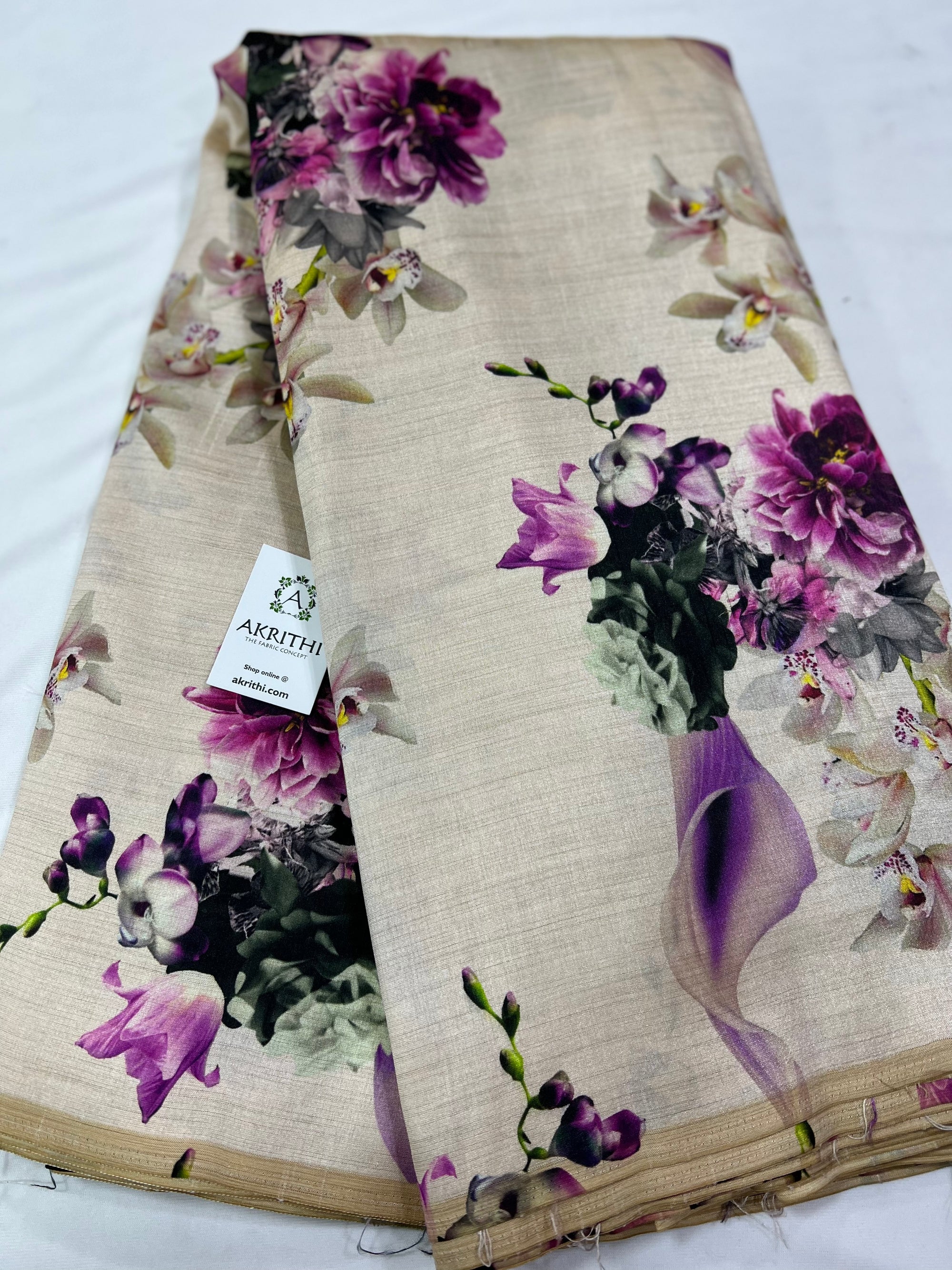 Printed silk fabric