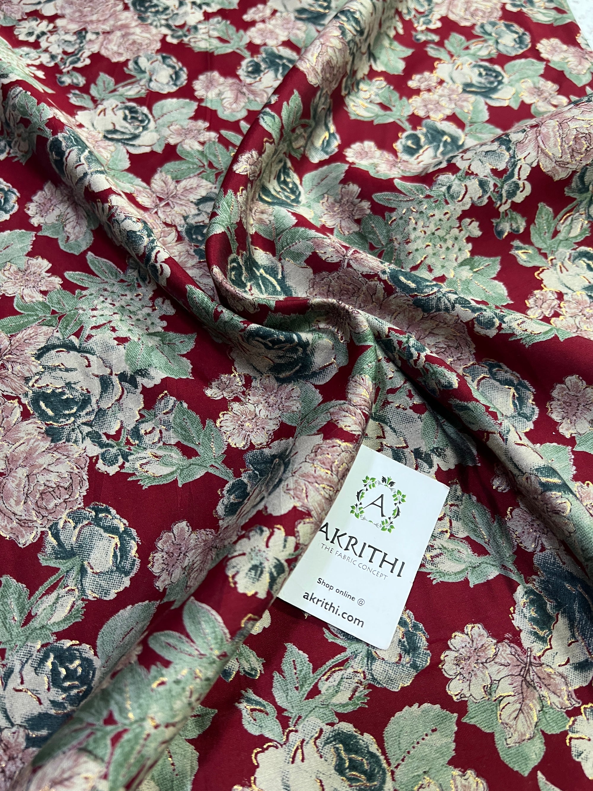 Digital printed silk fabric