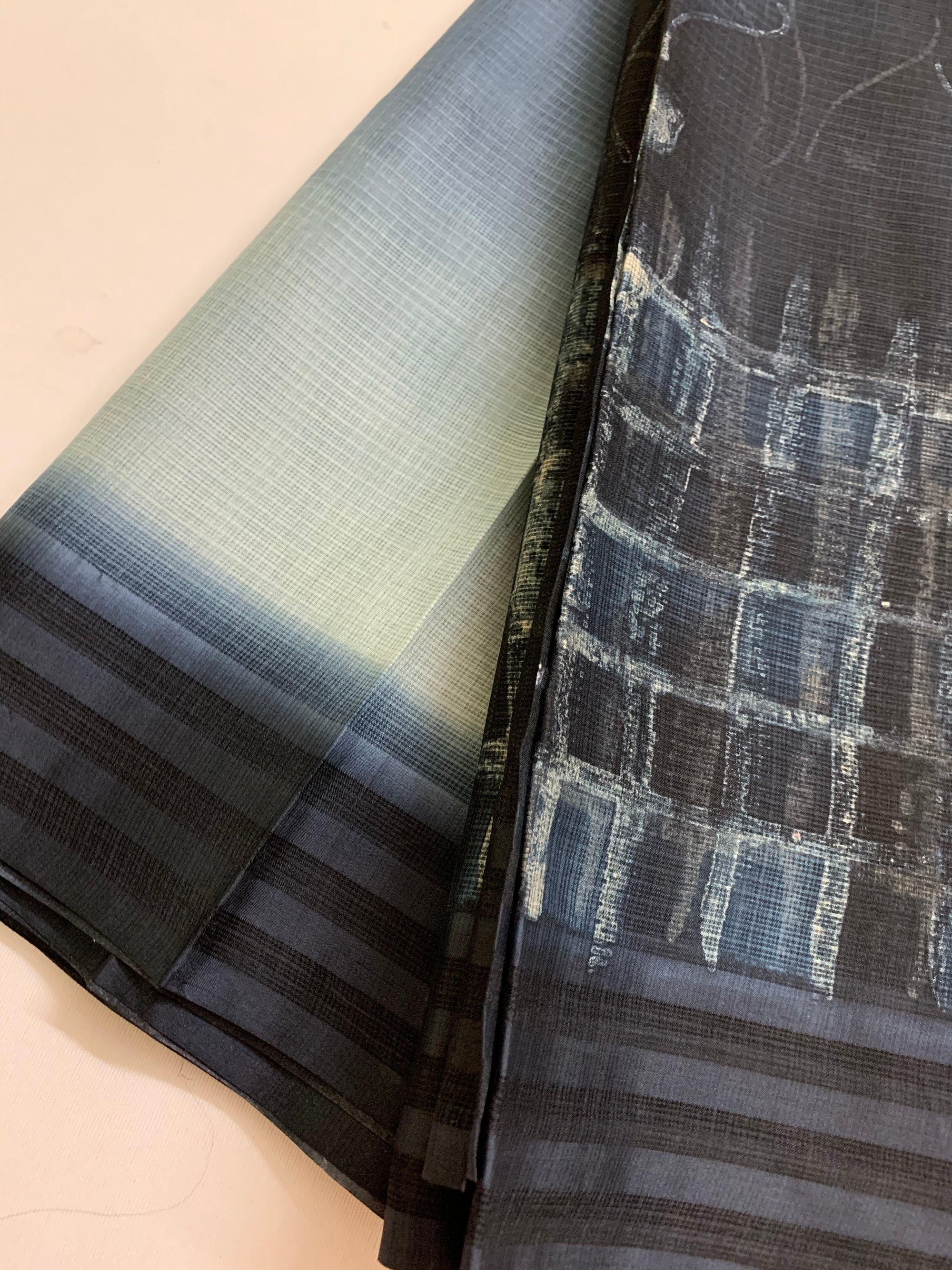 Pure kota silk hand brushed saree