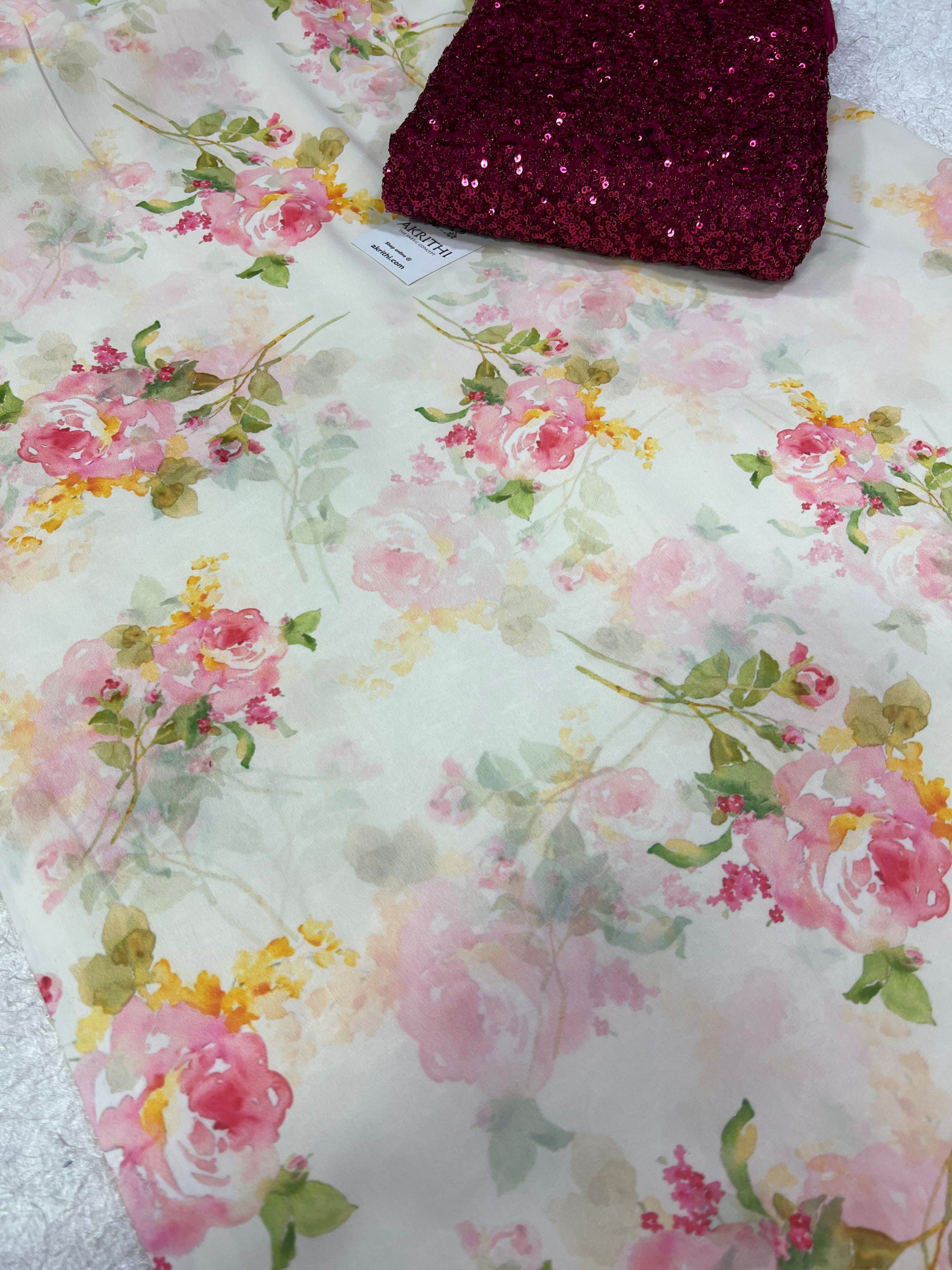 Printed Georgette saree with blouse