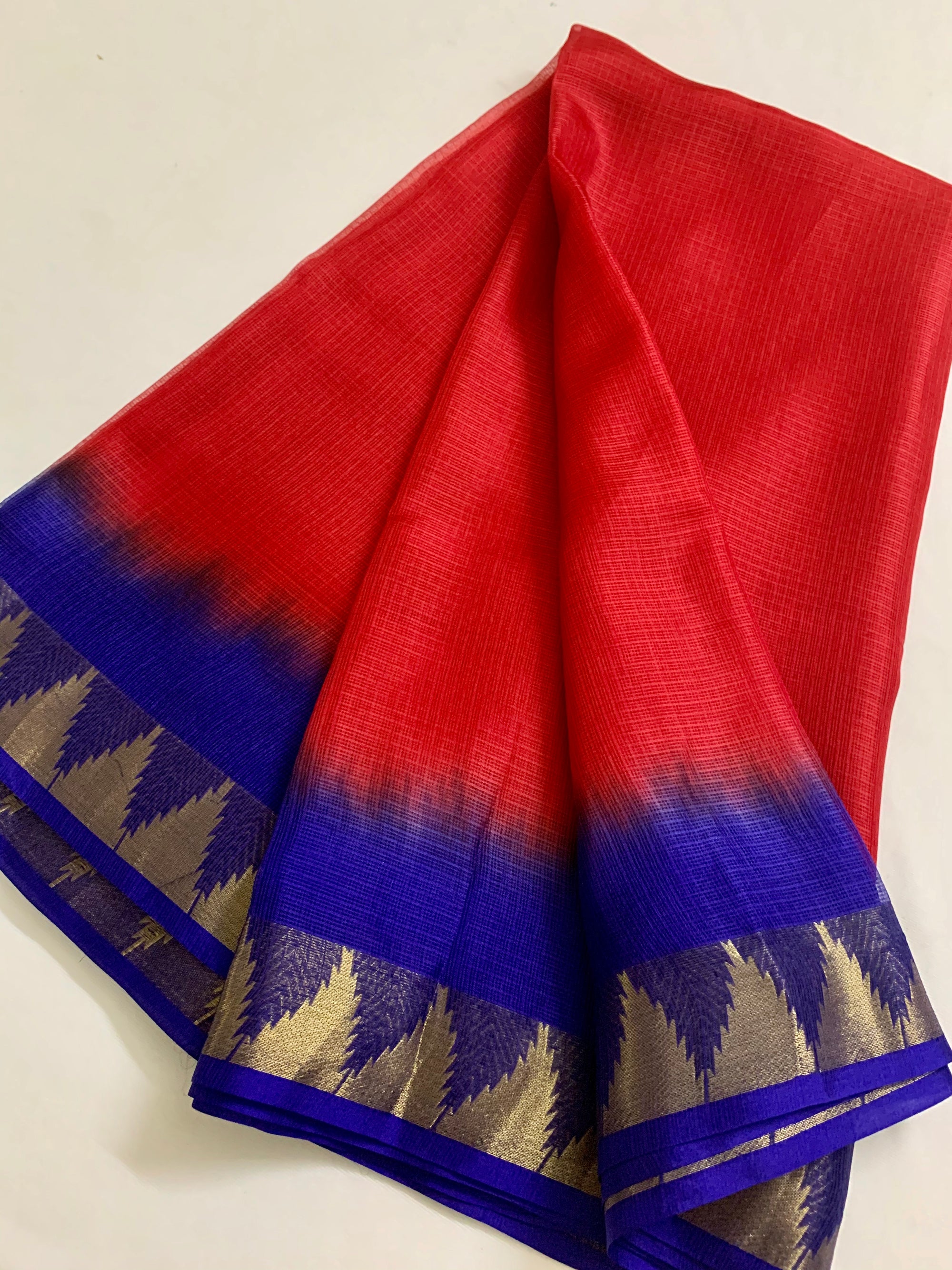 Pure kota silk saree with temple border