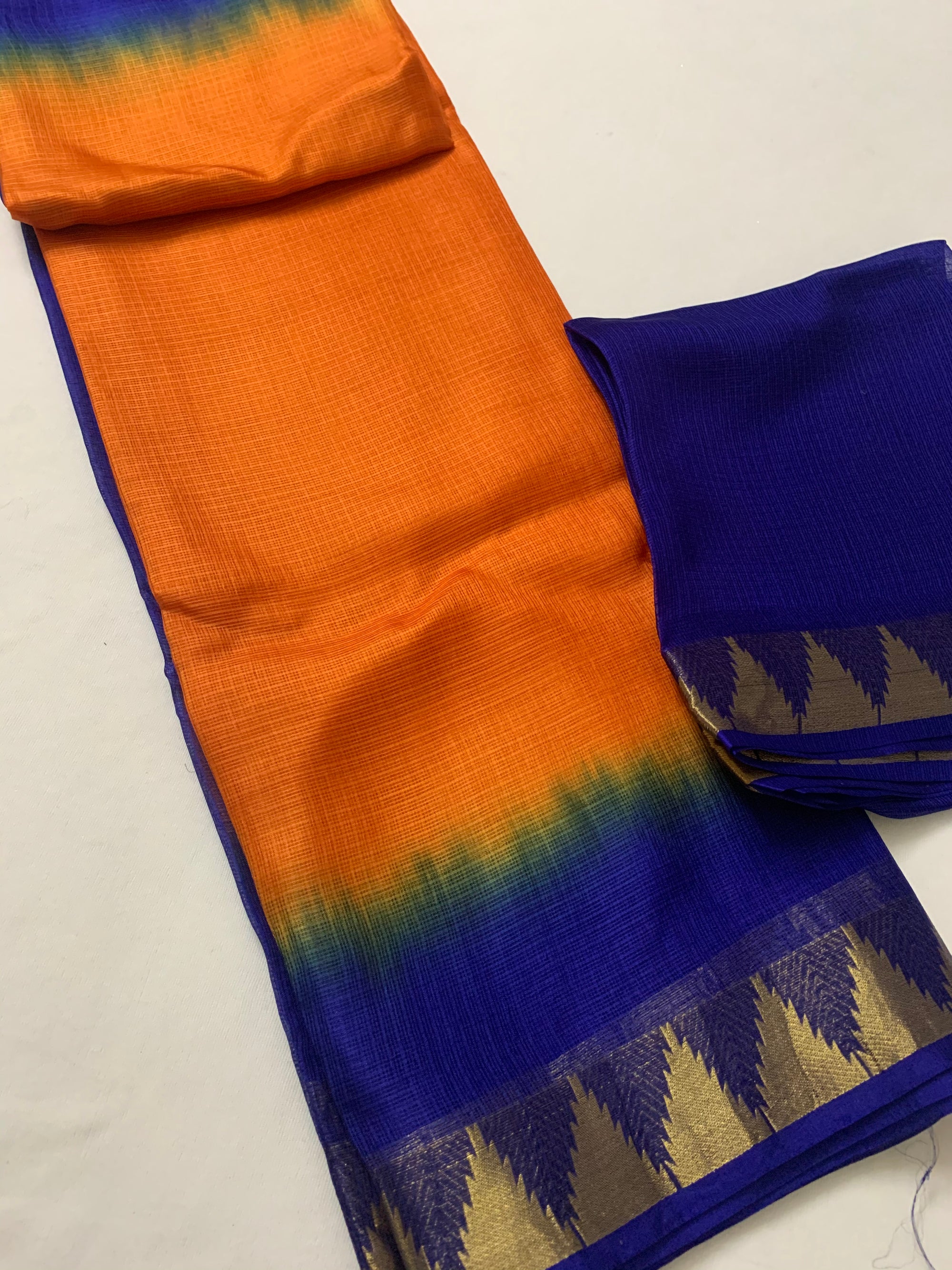 Pure kota silk saree with temple border