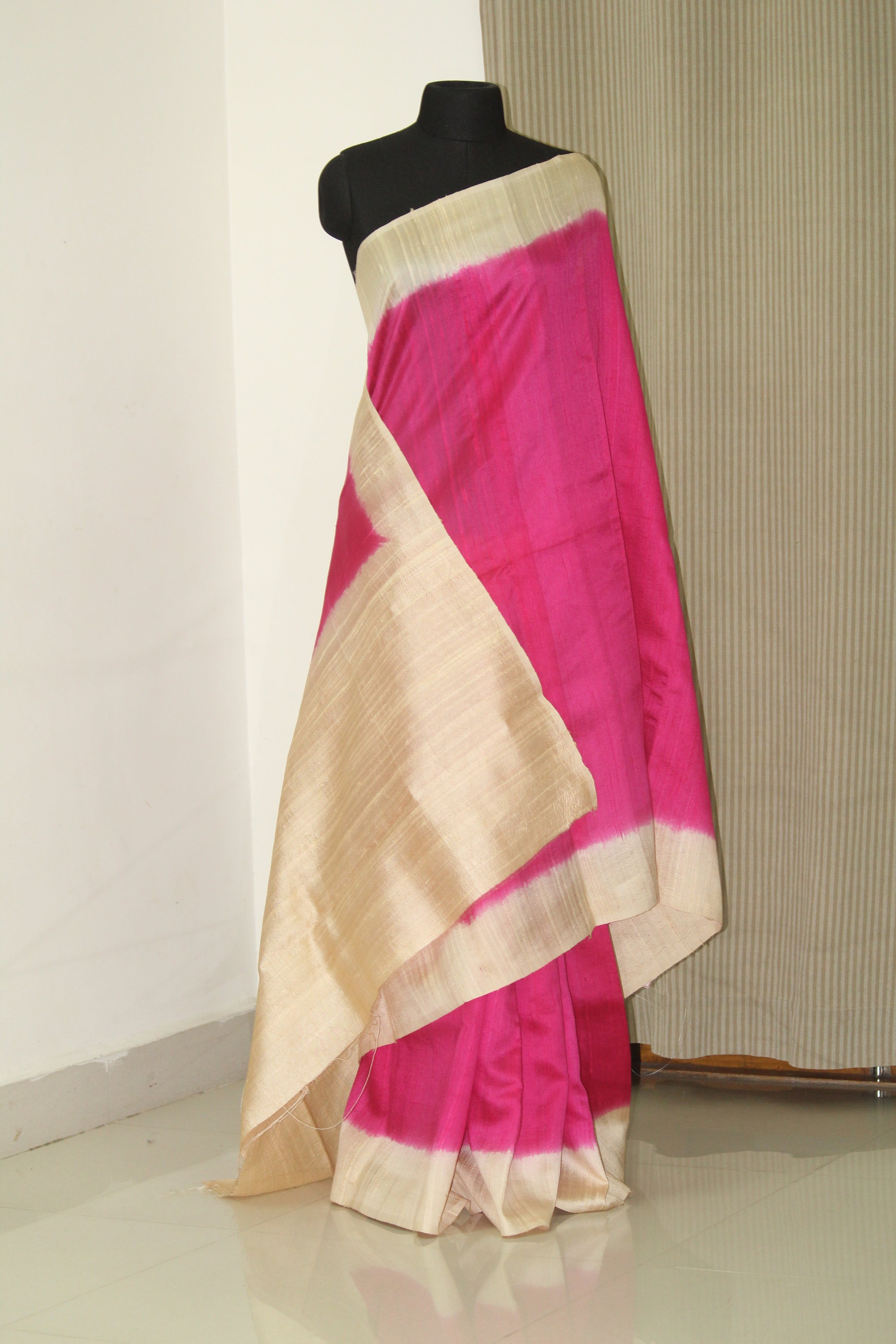 Pure dupion raw silk saree