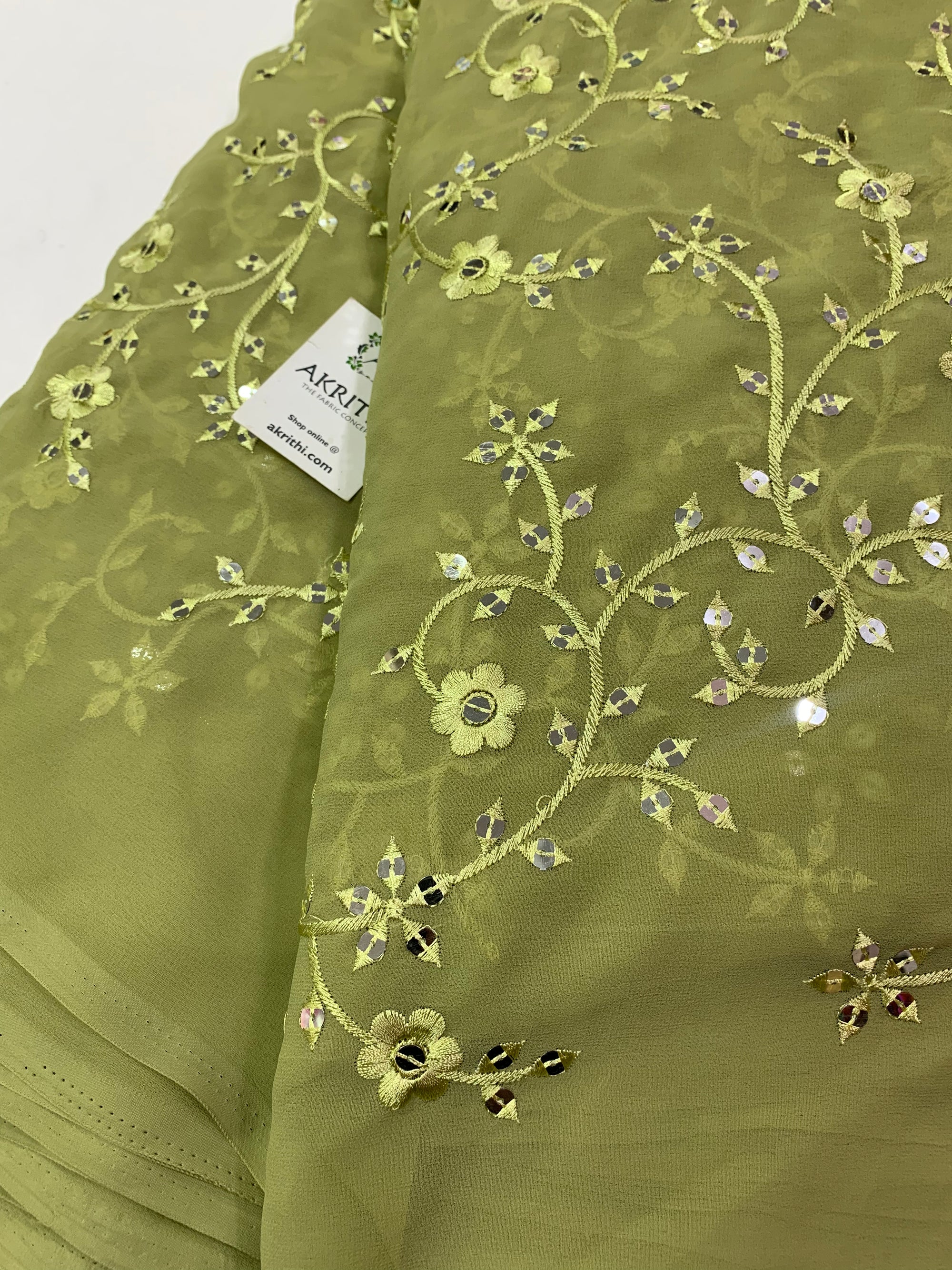 Embroidery on Georgette fabric