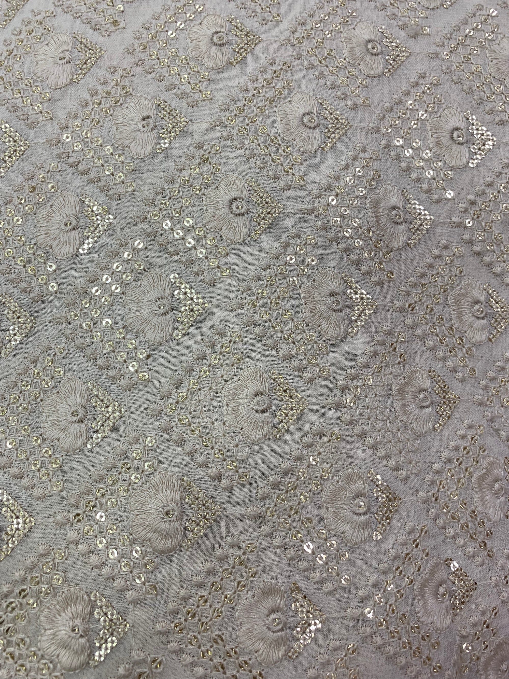 Embroidery on pure georgette fabric