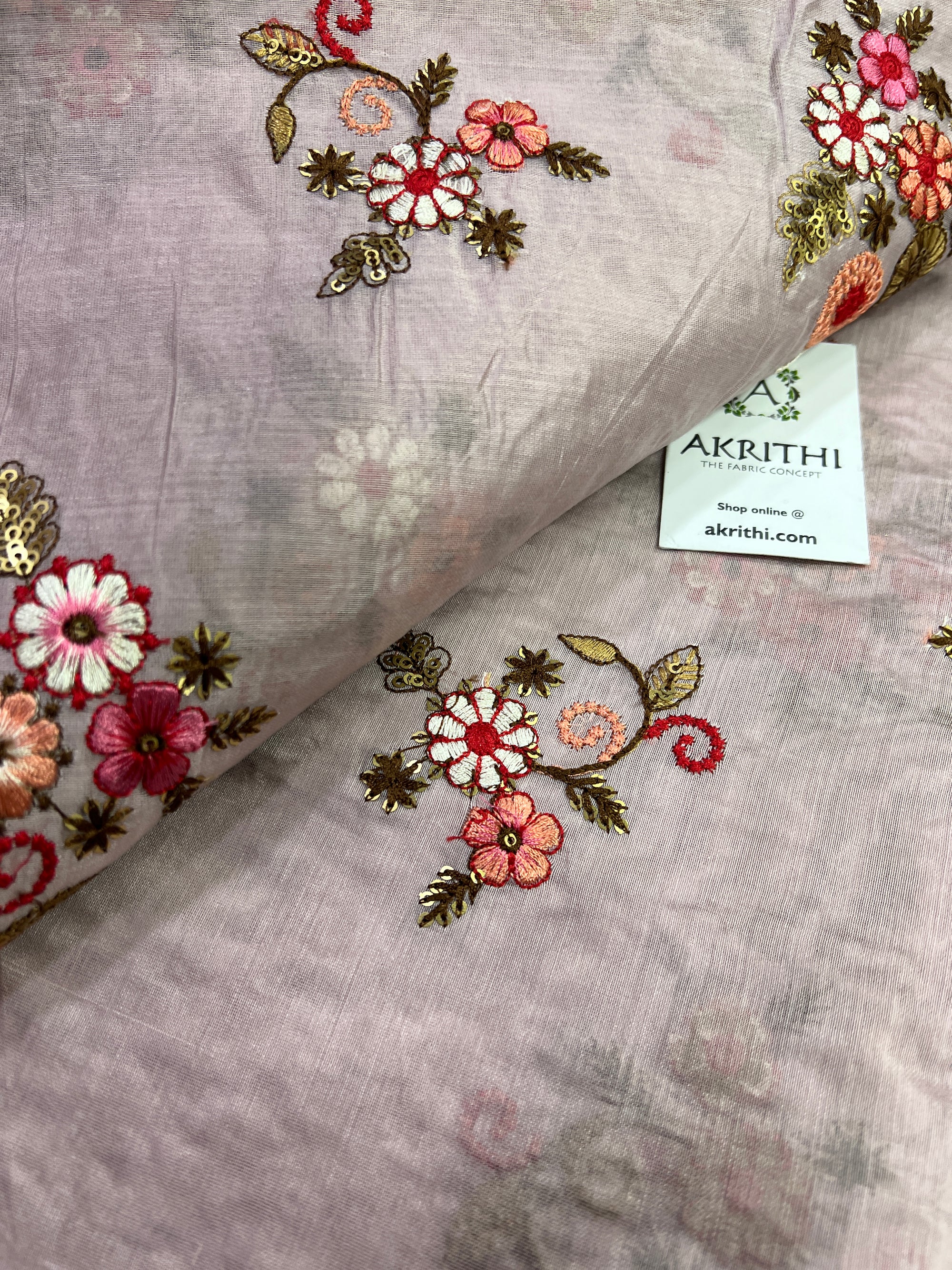 Embroidery on chanderi fabric