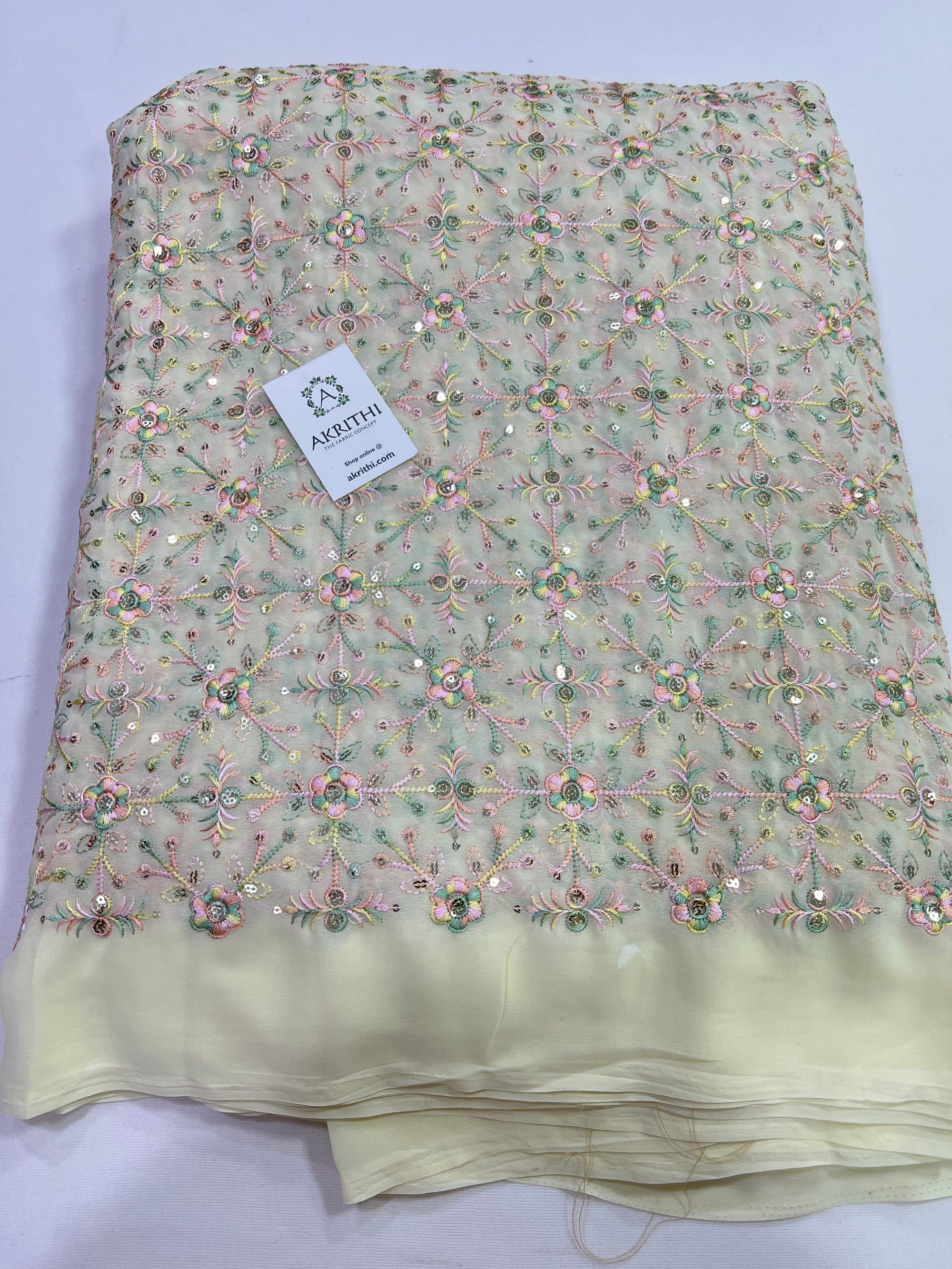 Embroidery on georgette fabric