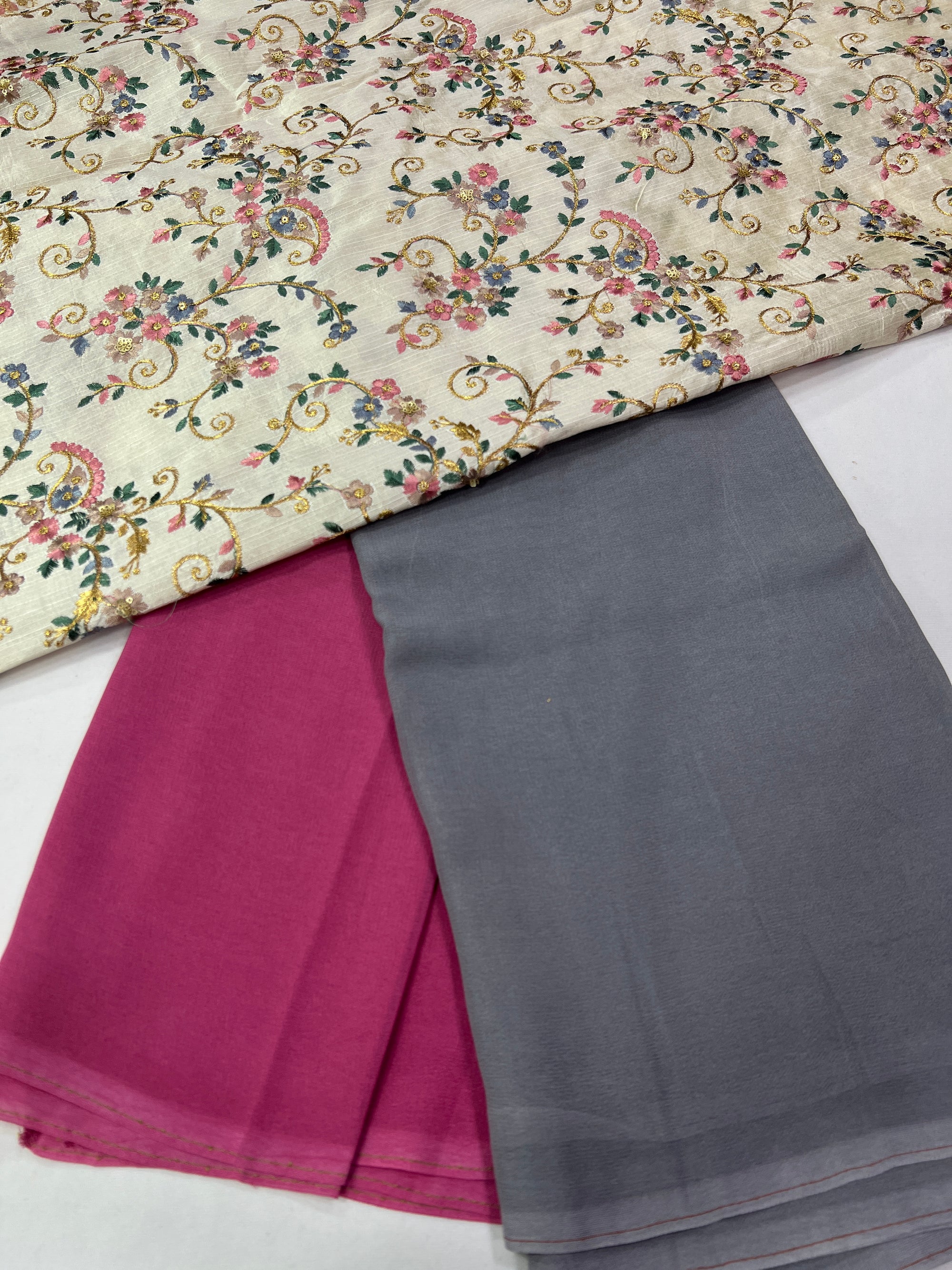 Shaded Georgette saree with embroidered blouse