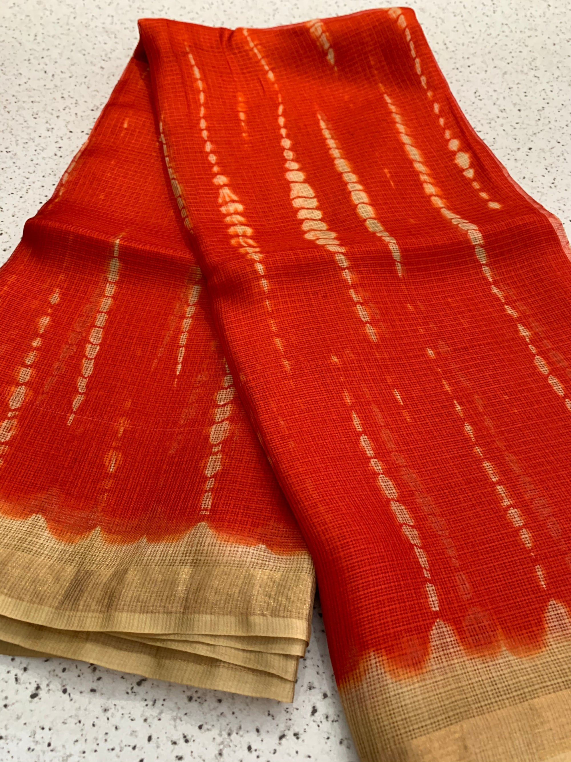 Tie and dye pure kota silk saree