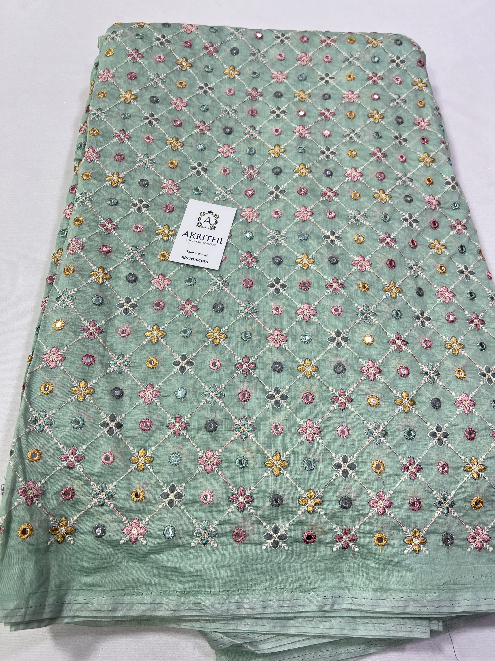 Embroidery on chanderi fabric
