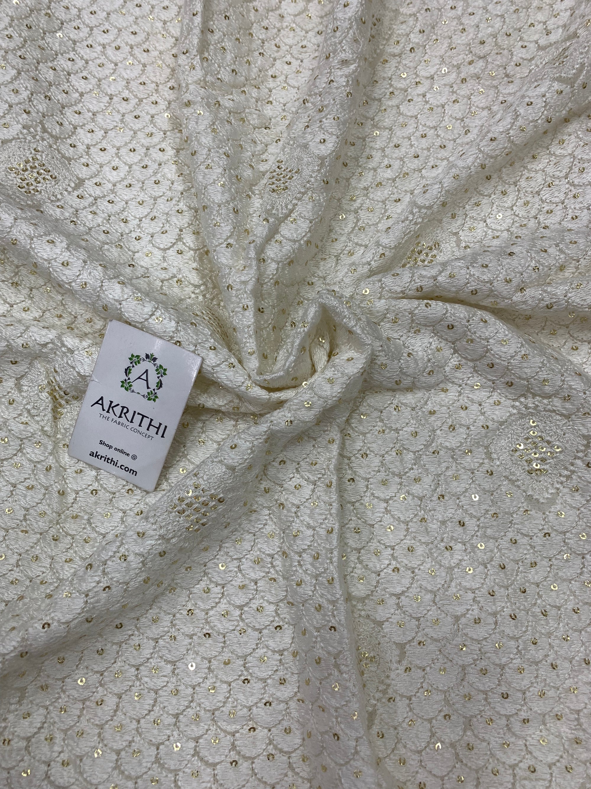 Embroidery on dyeable pure georgette fabric