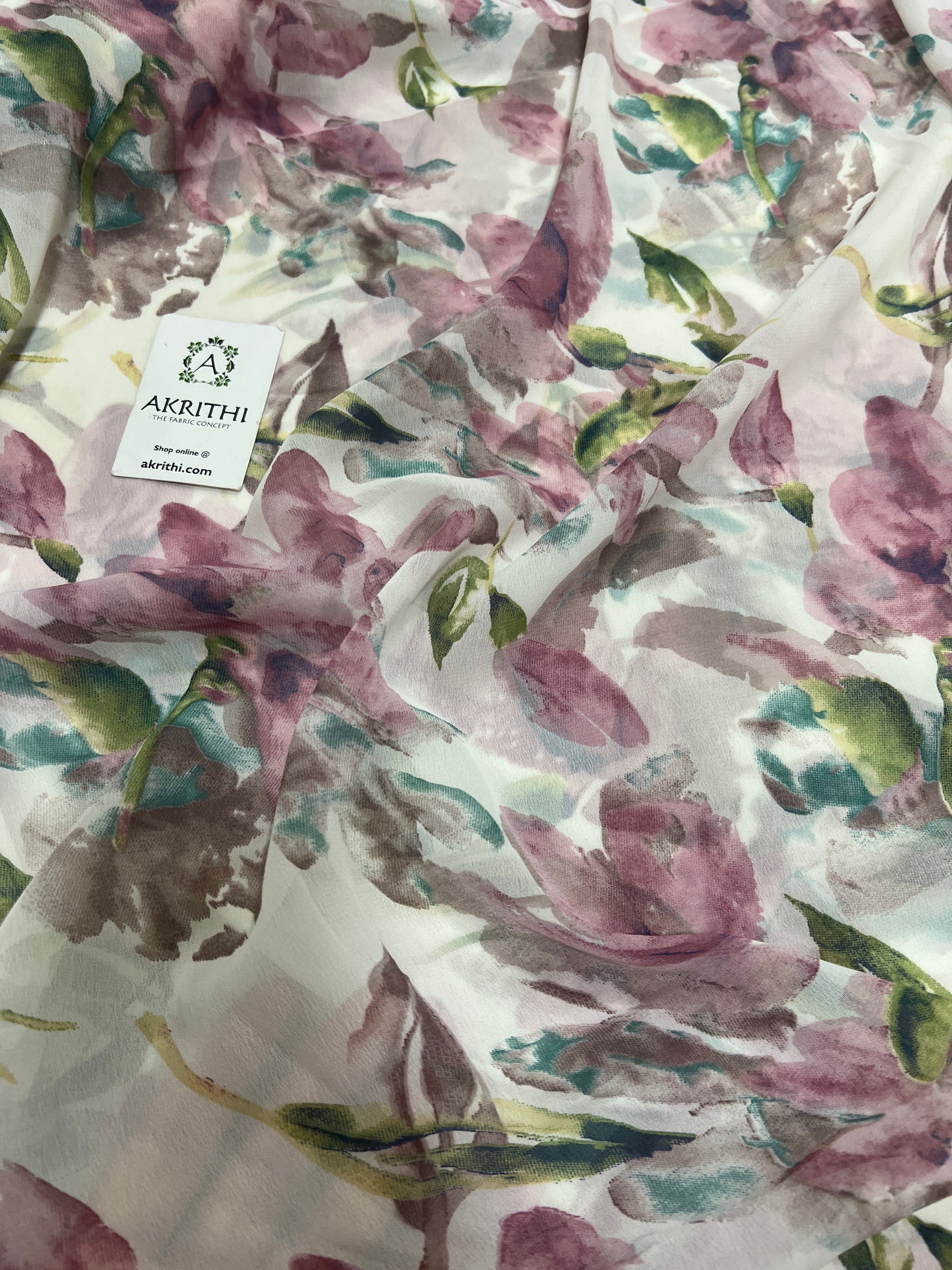 Digital floral printed georgette fabric