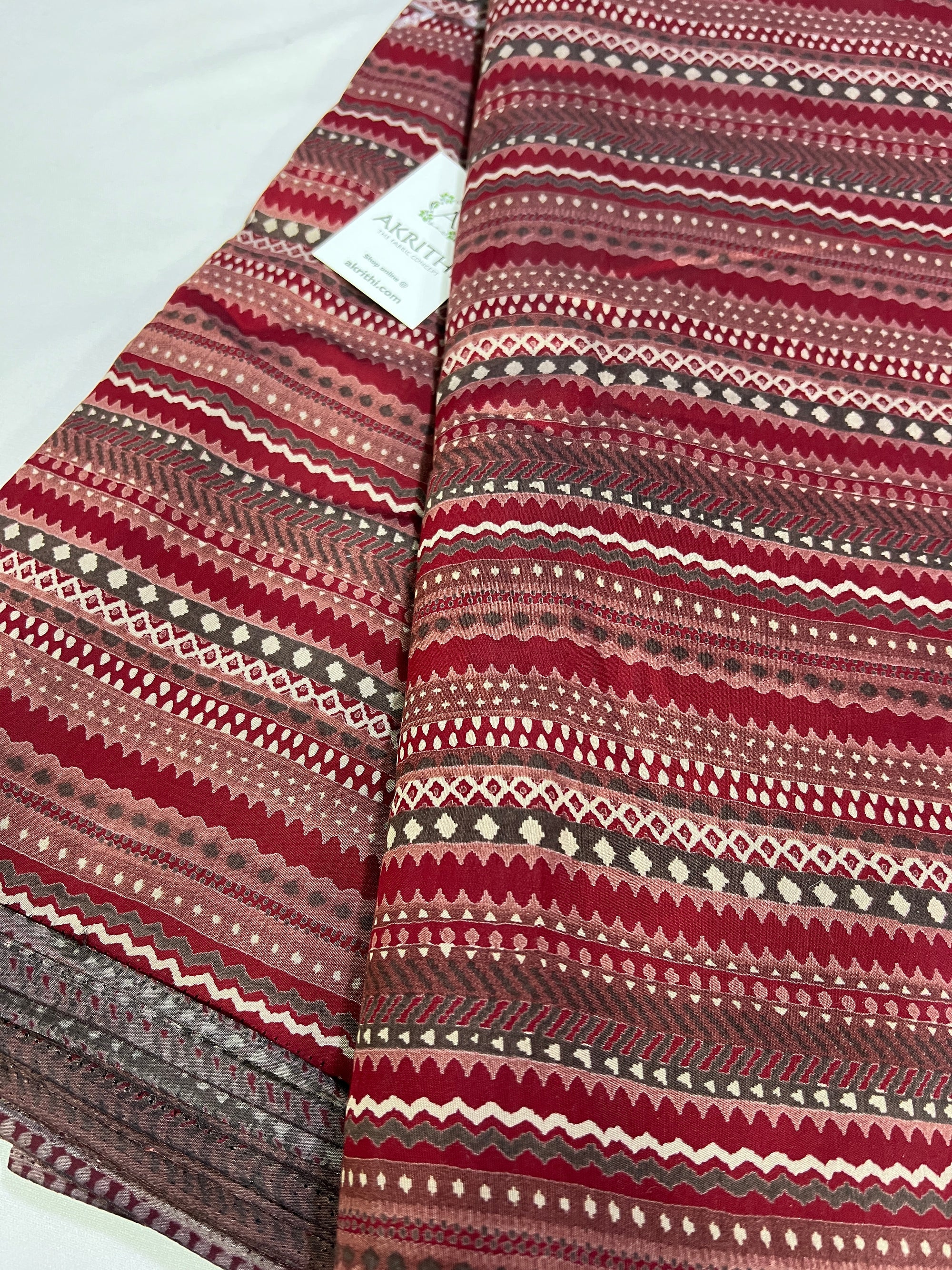 Printed silk fabric