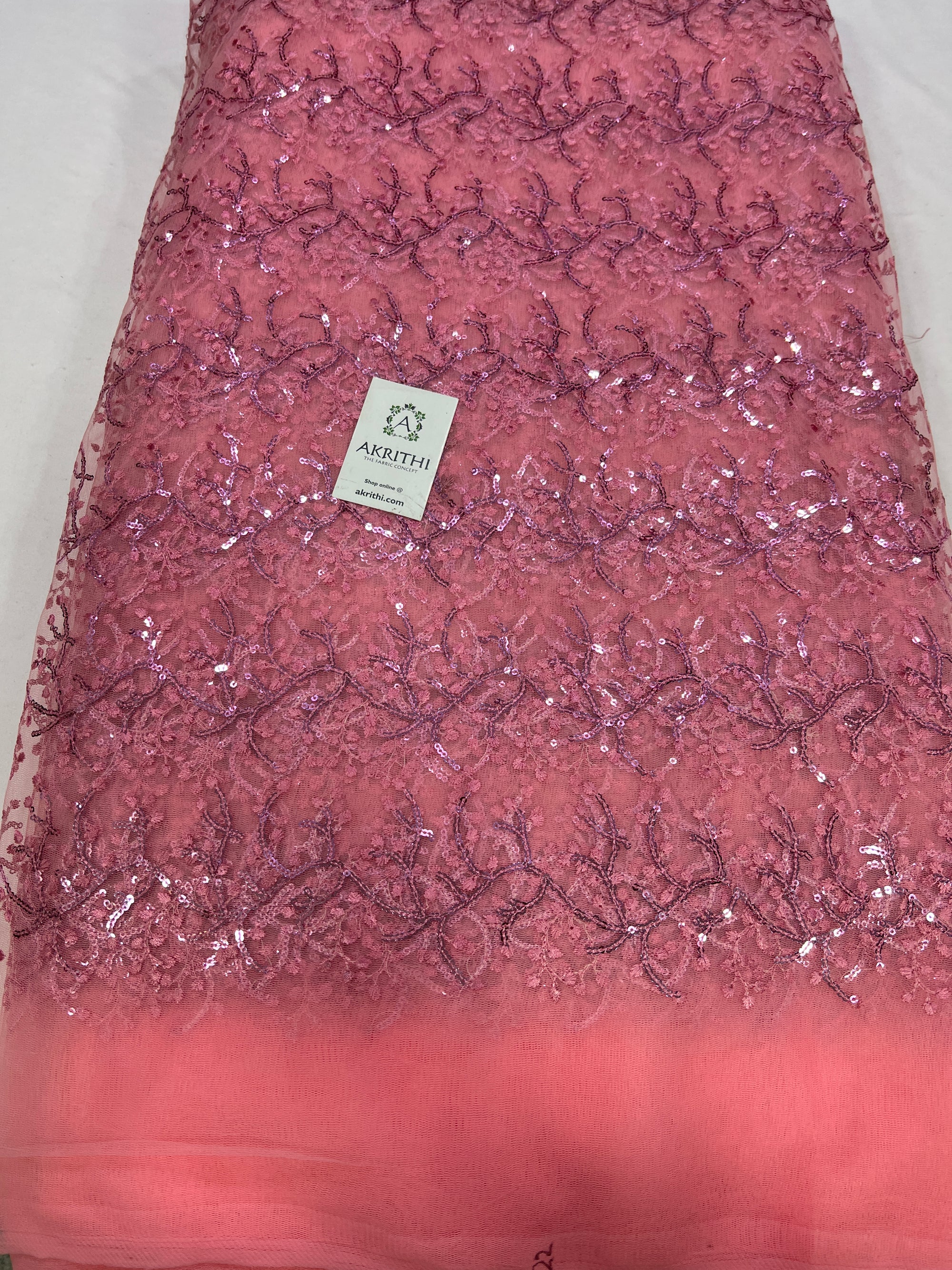 Embroidery on net fabric