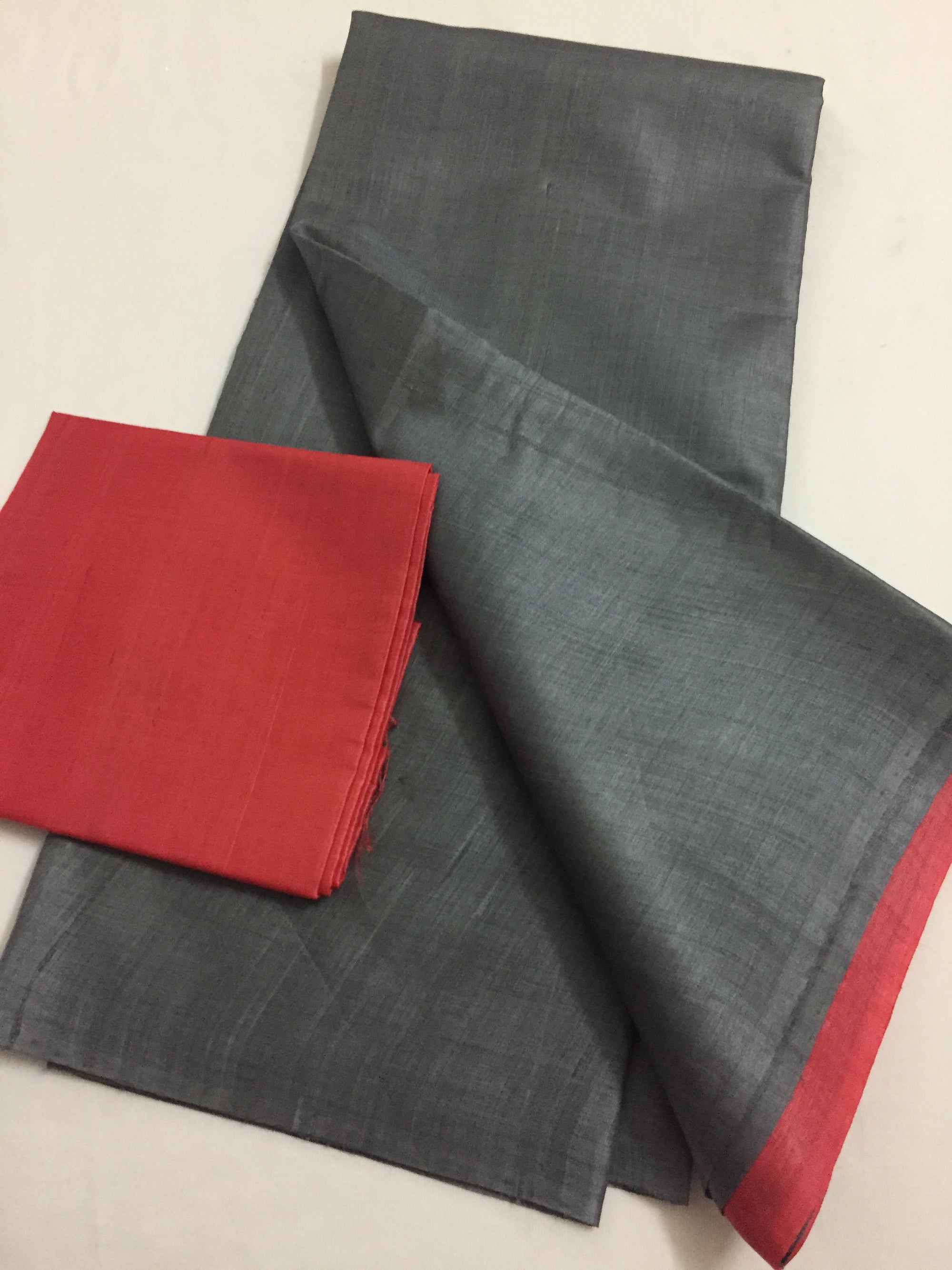 Handloom pure tussar silk saree with contrast blouse