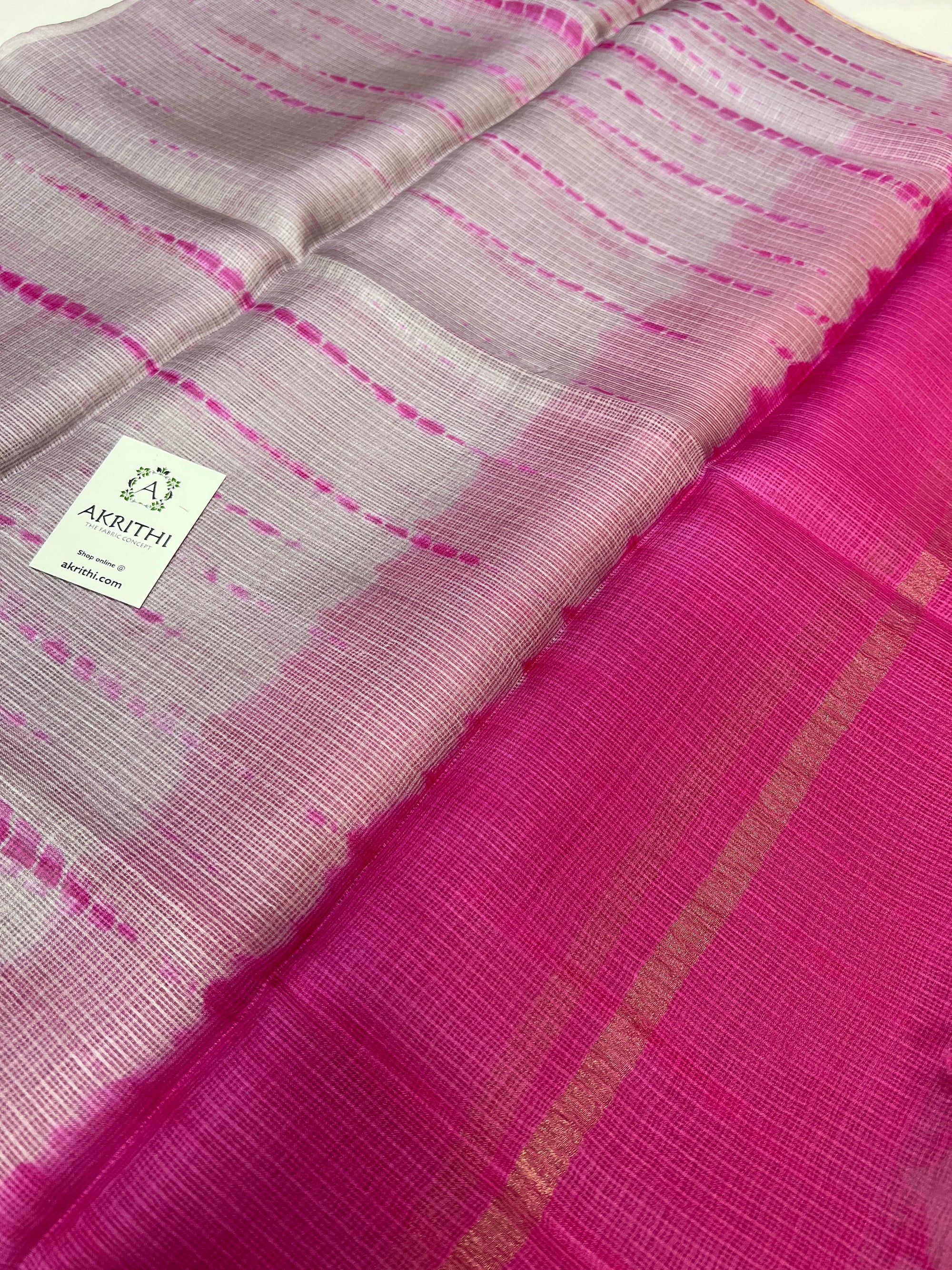 Tie and dye pure kota silk saree