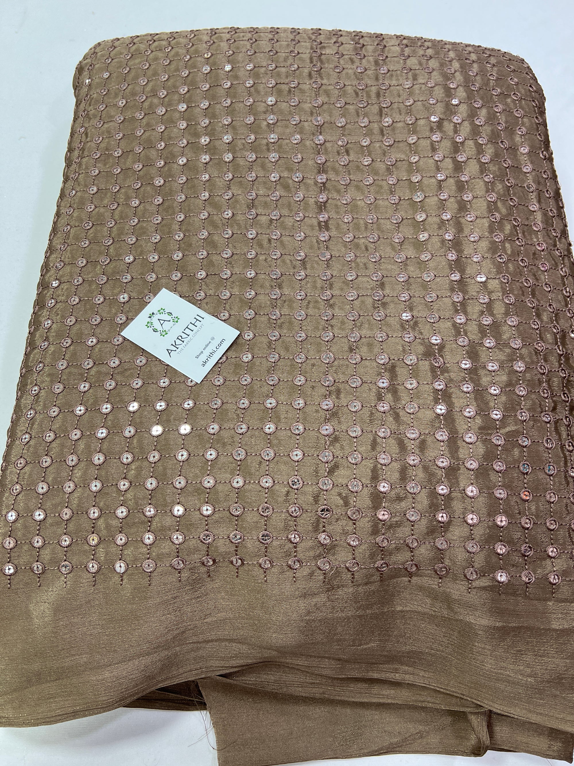 Embroidery on chinon fabric