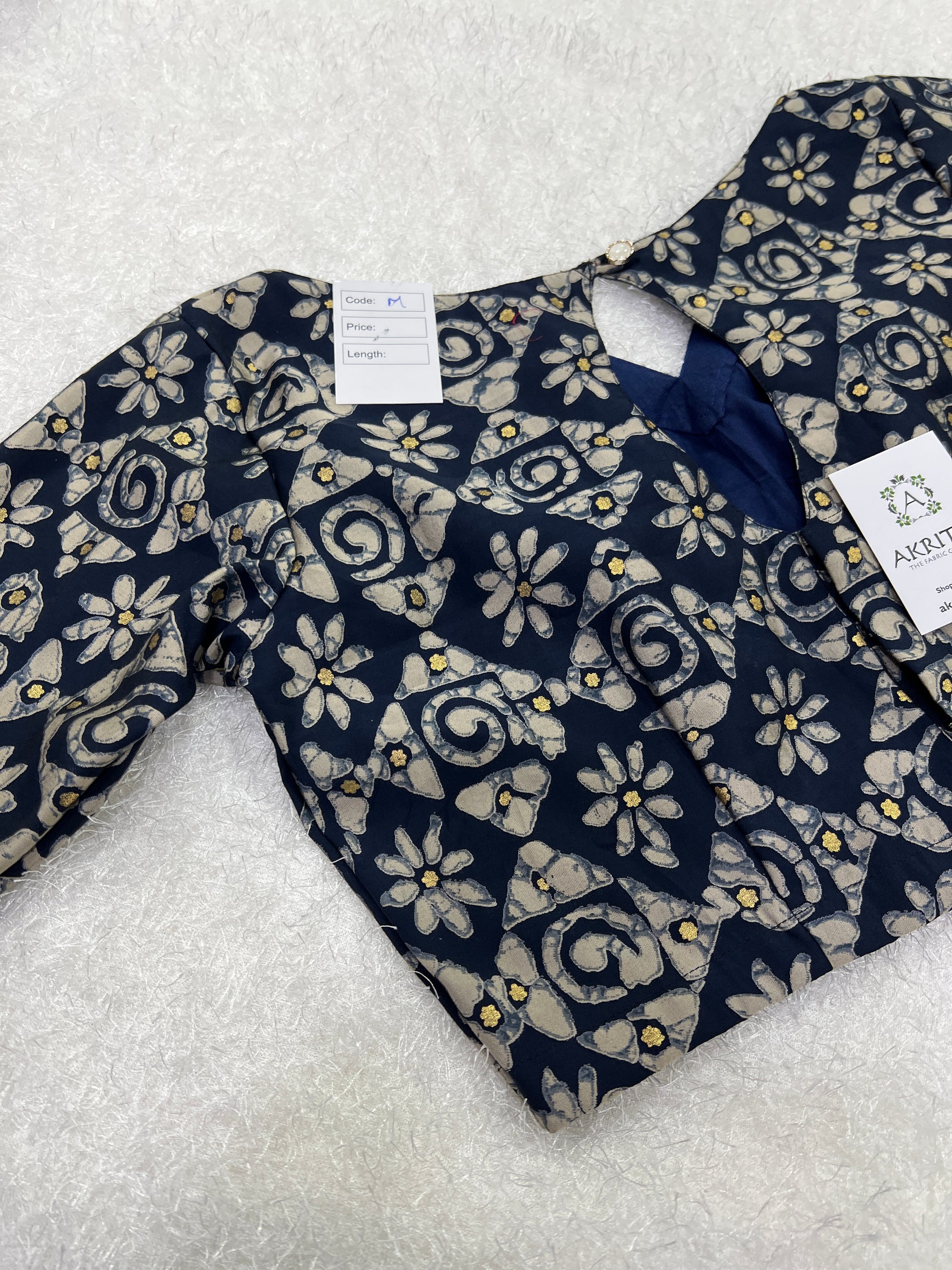 Printed eri silk blouse