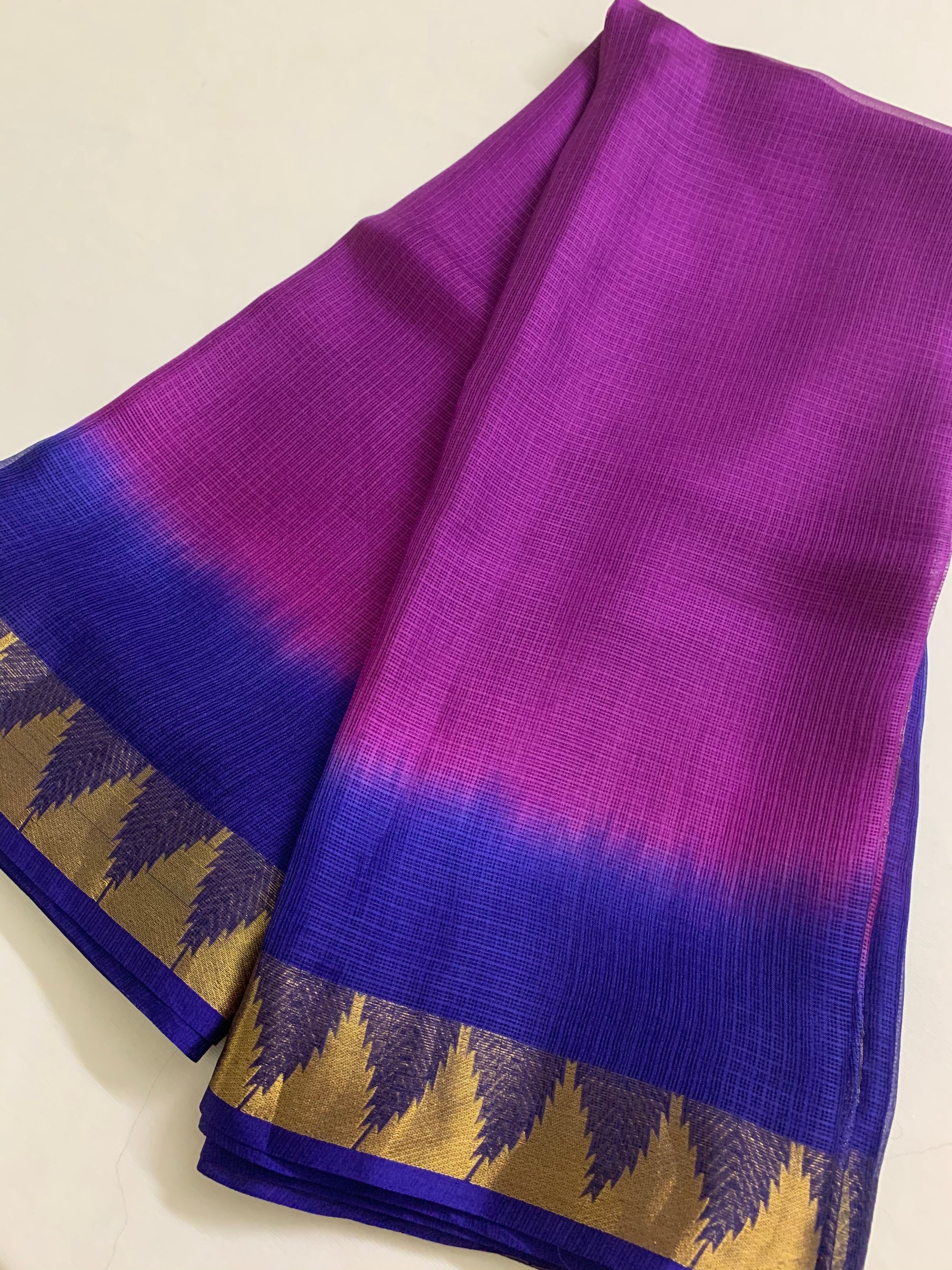 Pure kota silk saree with temple border