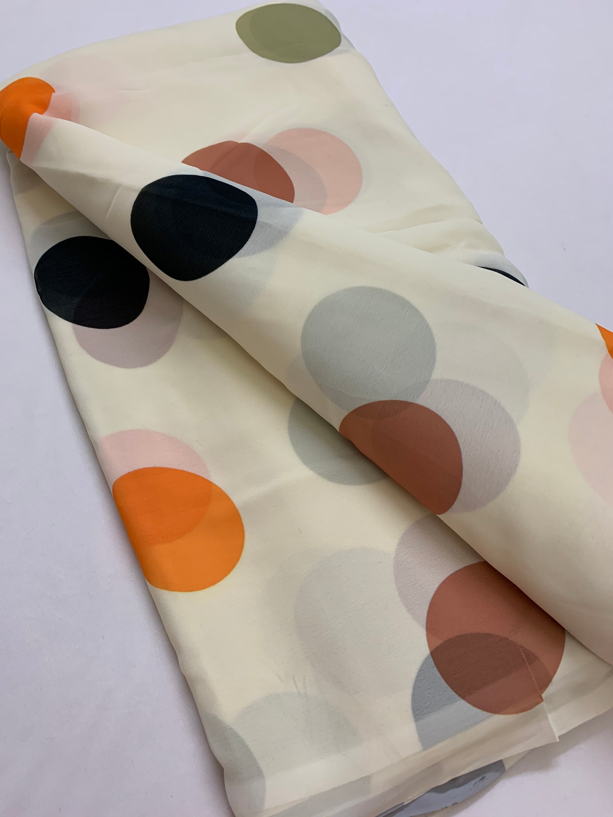 Digital polka Printed georgette fabric