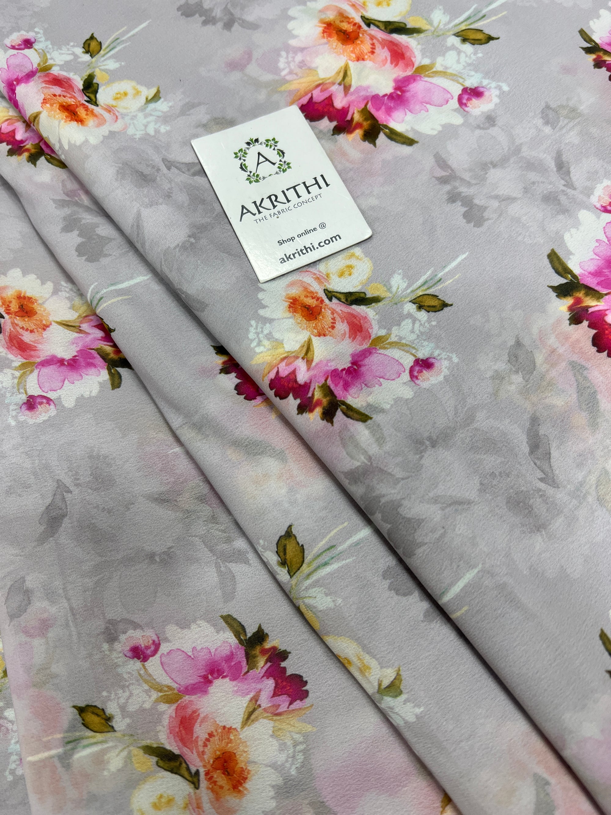 Digital floral printed georgette fabric