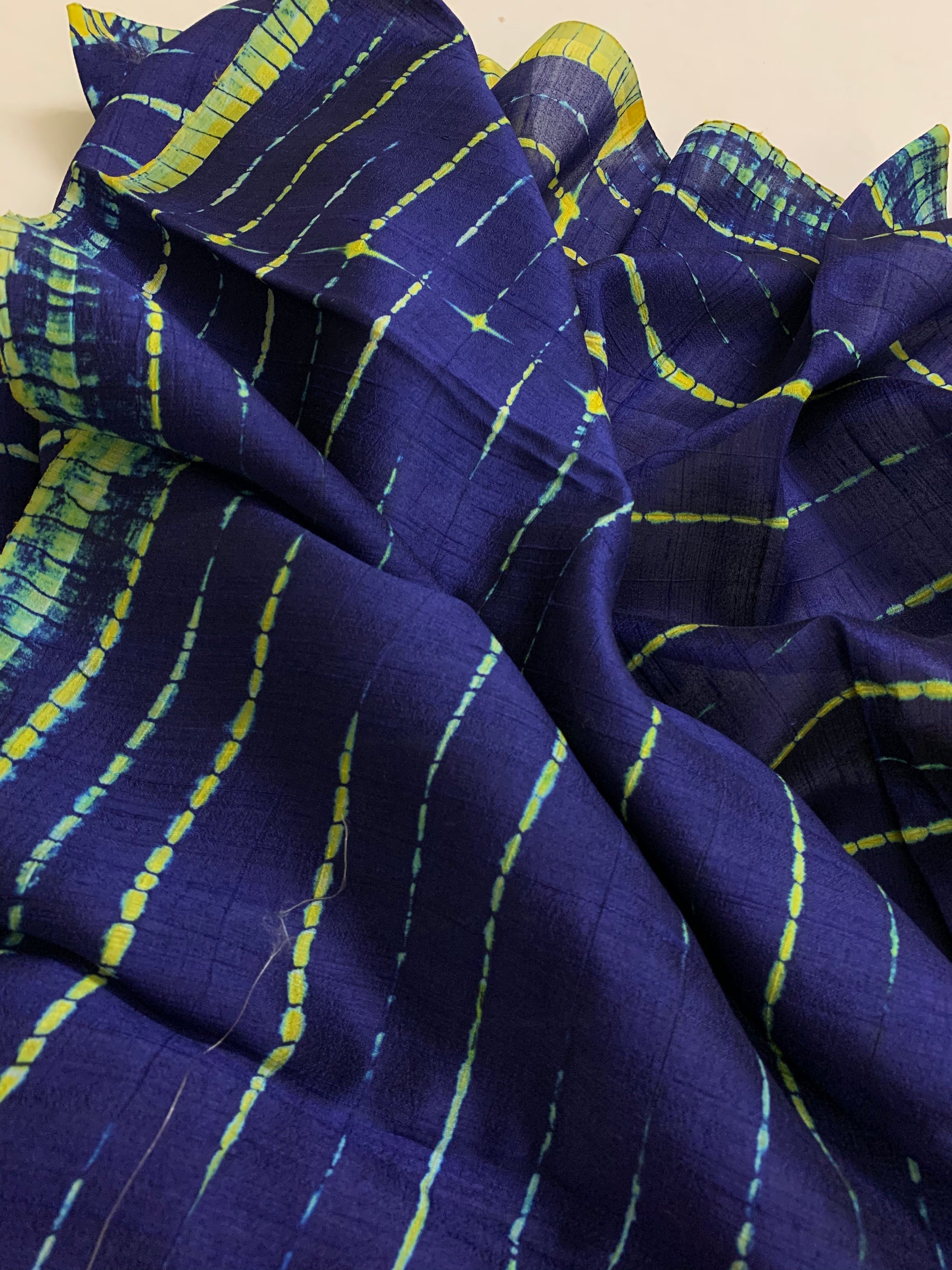 Shibori tie and dye pure raw silk kurta