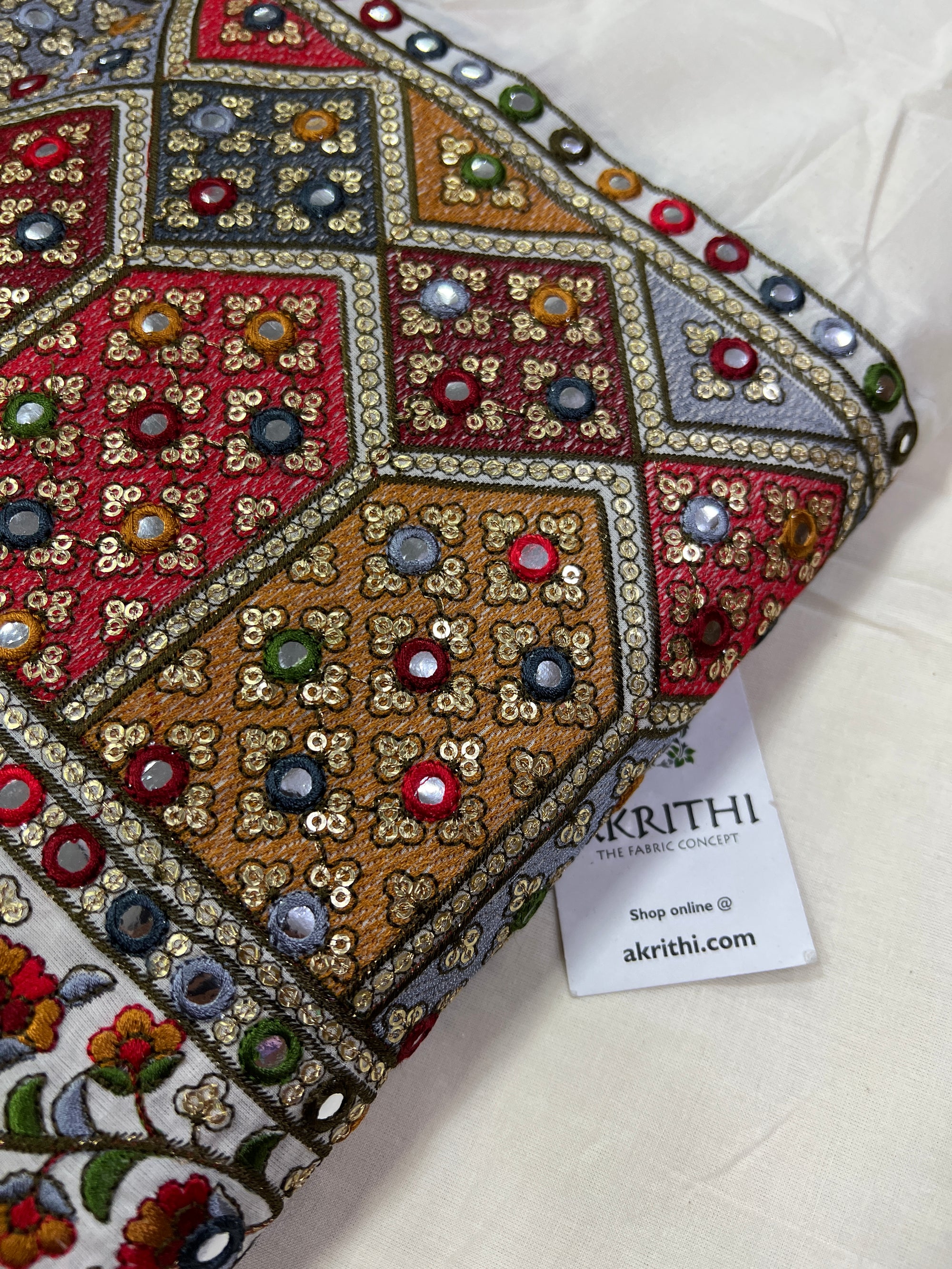Embroidery on cotton fabric