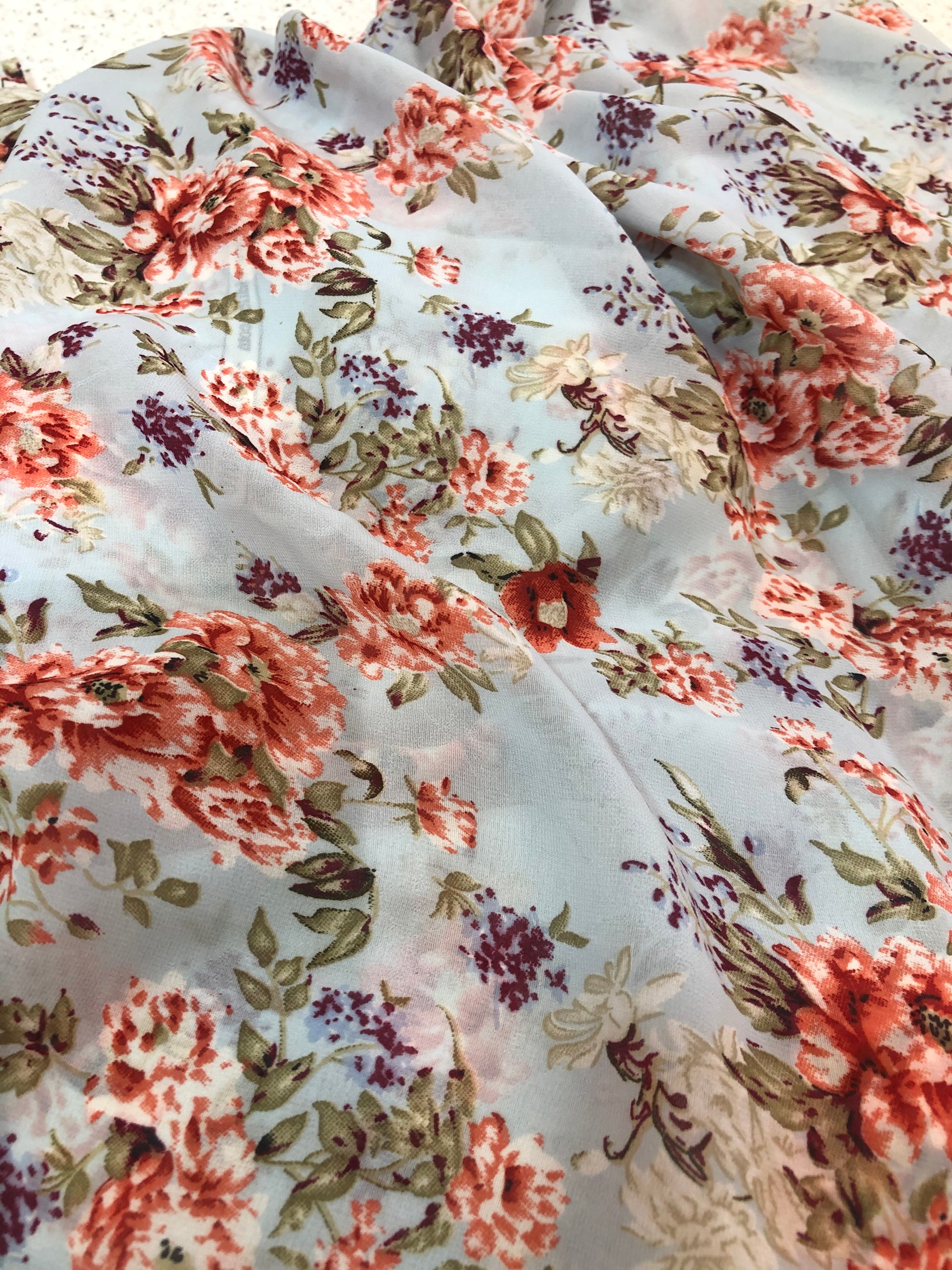 Digital floral Printed georgette fabric 50 cms cut