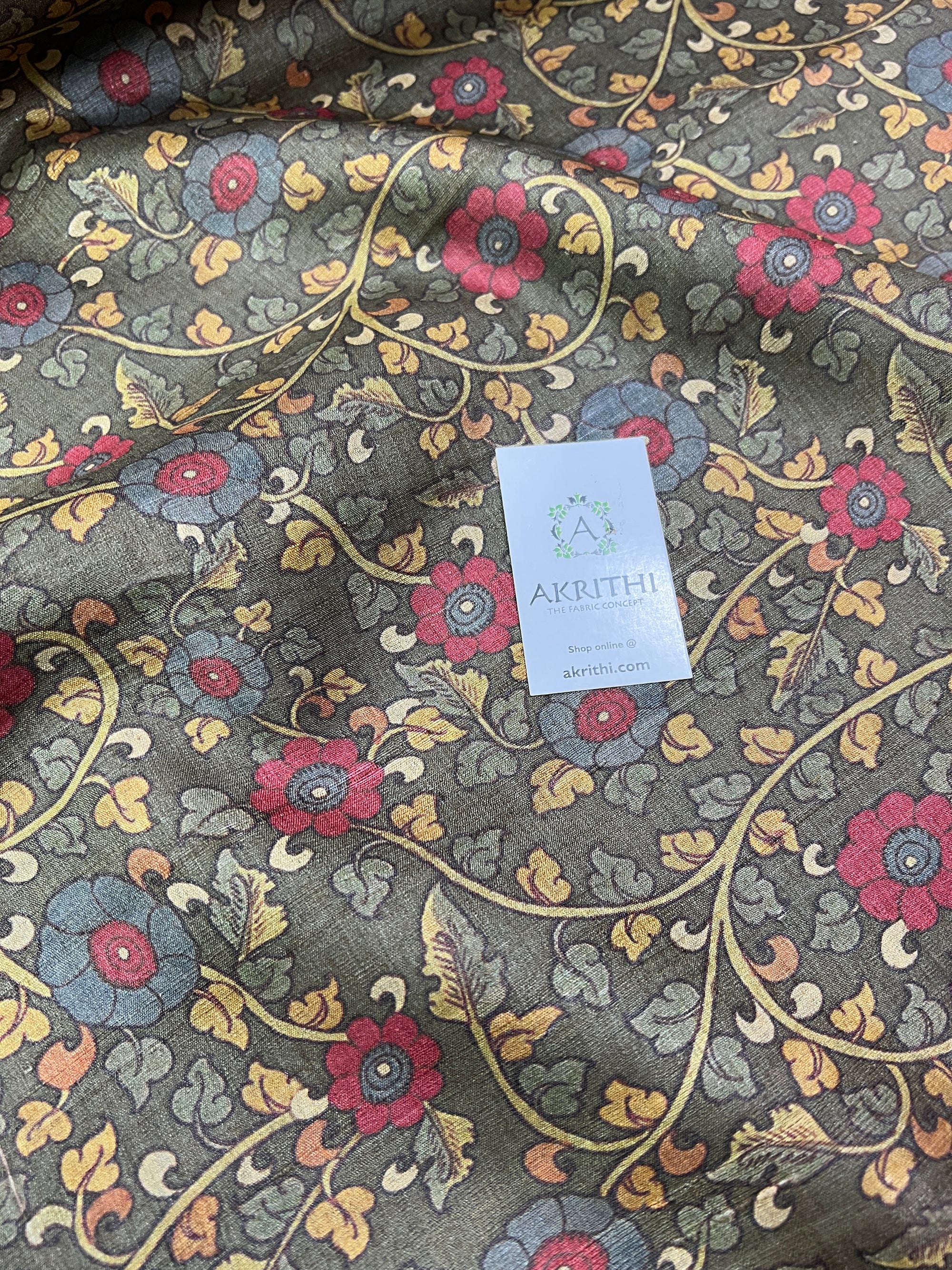 Digital Printed handloom pure tussar silk fabric