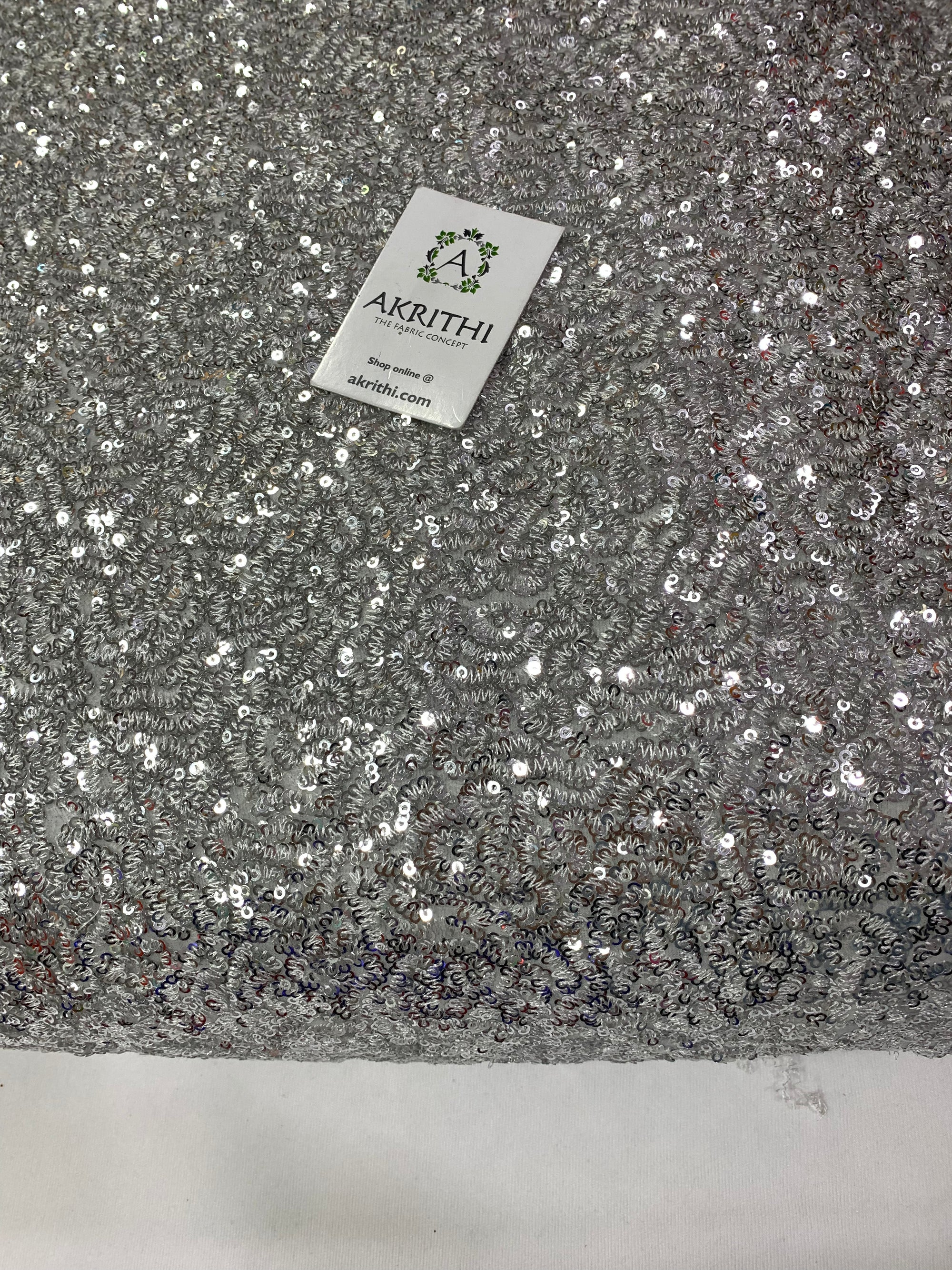 Sequins on pure georgette fabric
