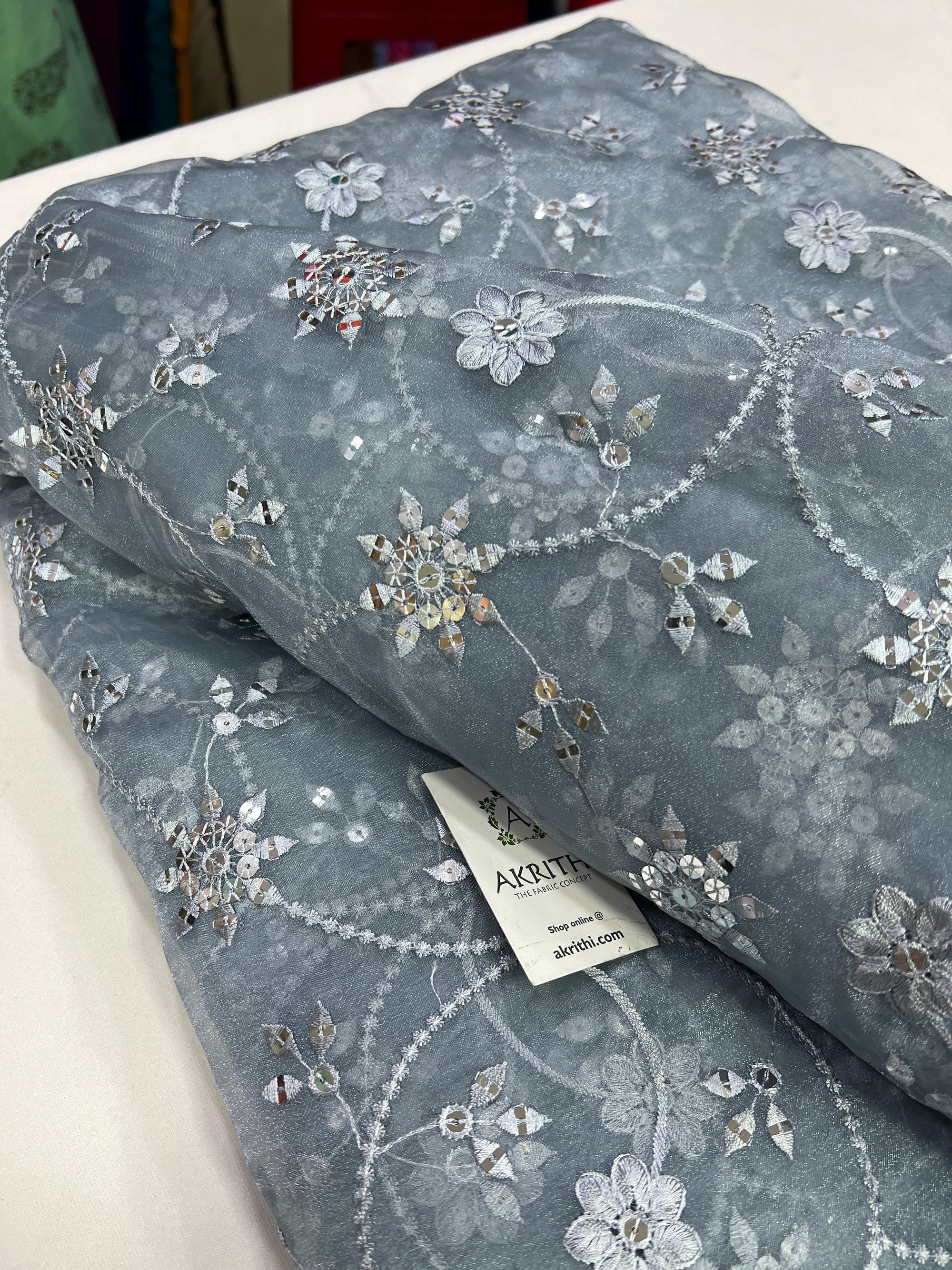 Embroidery on Organza fabric