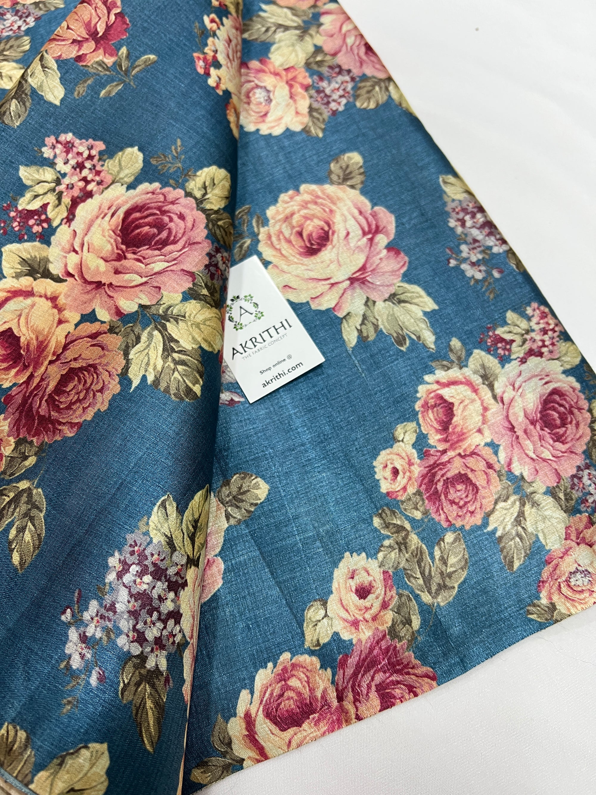 Digital Printed handloom pure tussar silk fabric