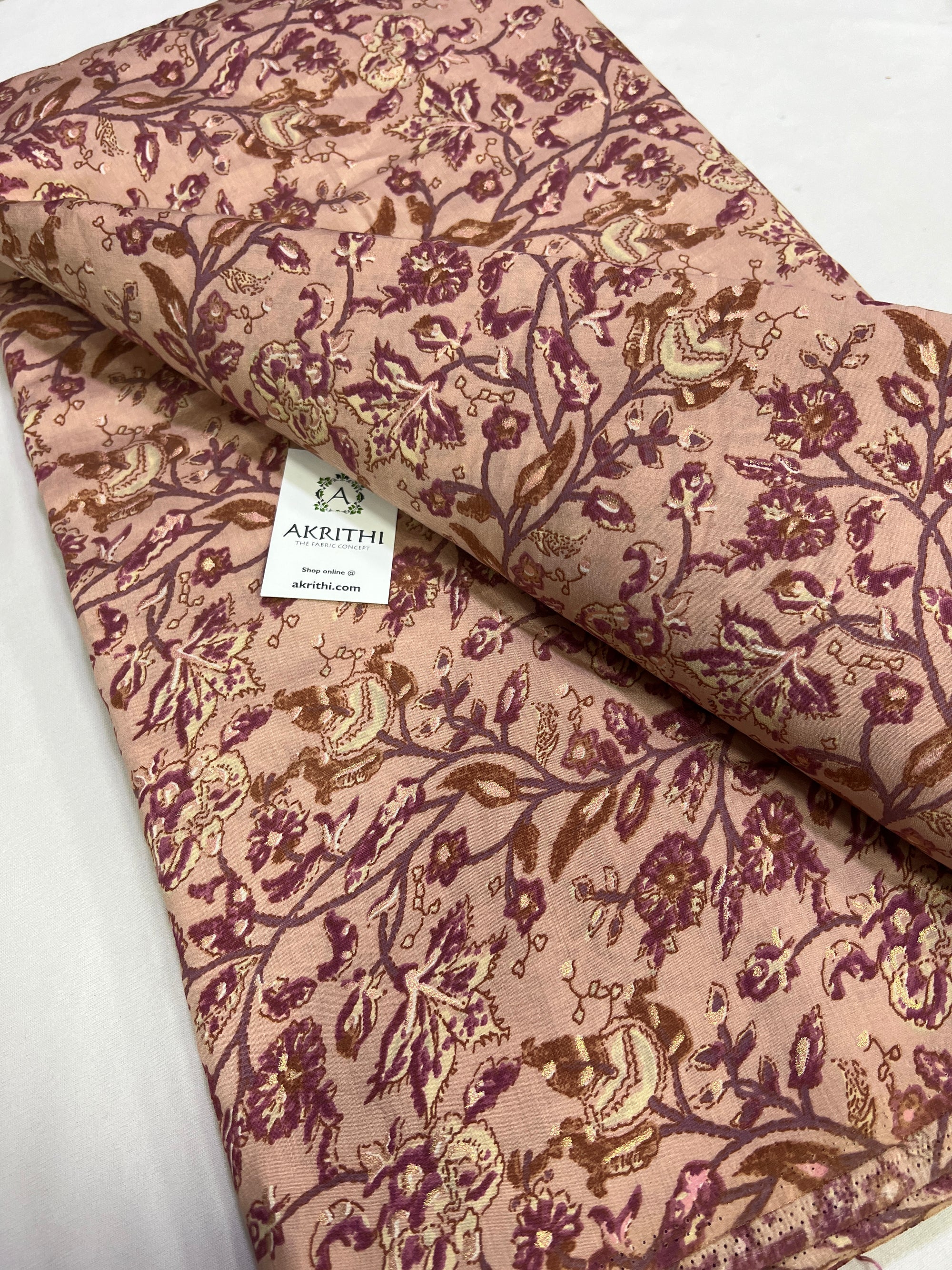Printed silk fabric