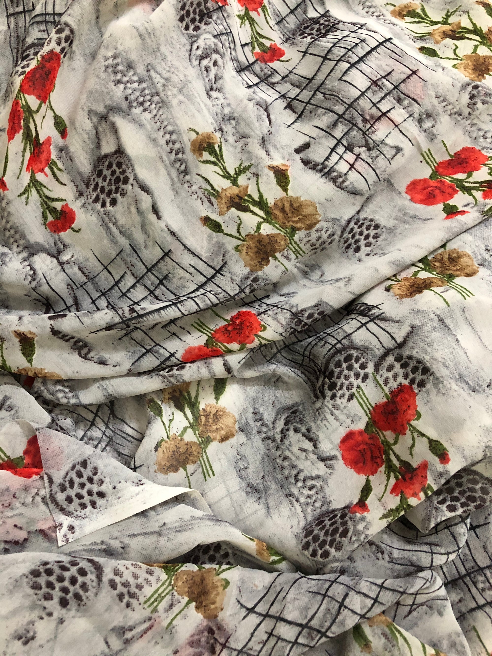 Printed georgette fabric