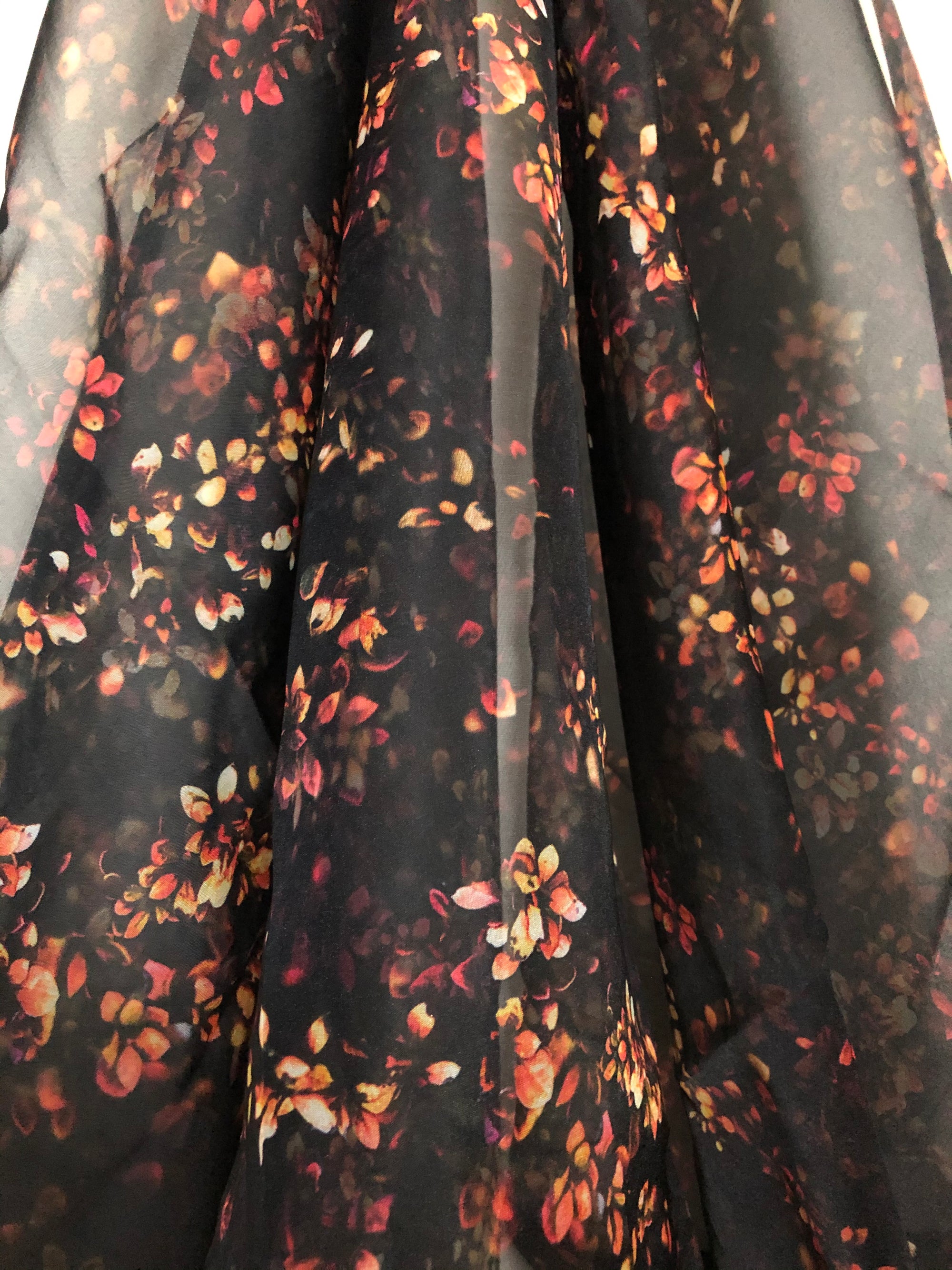 Digital floral Printed organza fabric