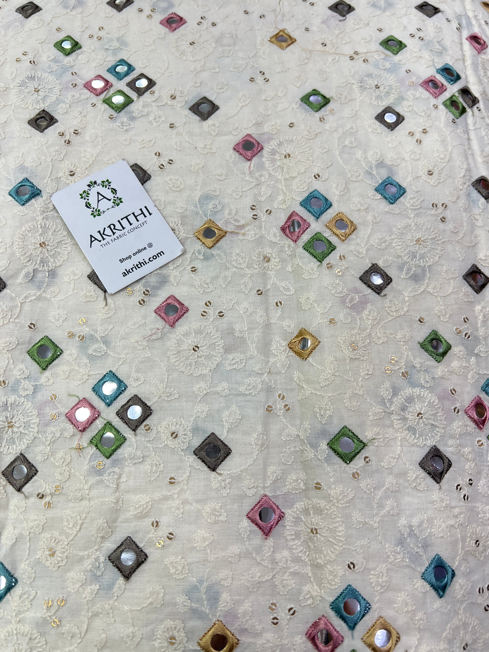 Pure Cotton embroidered fabric