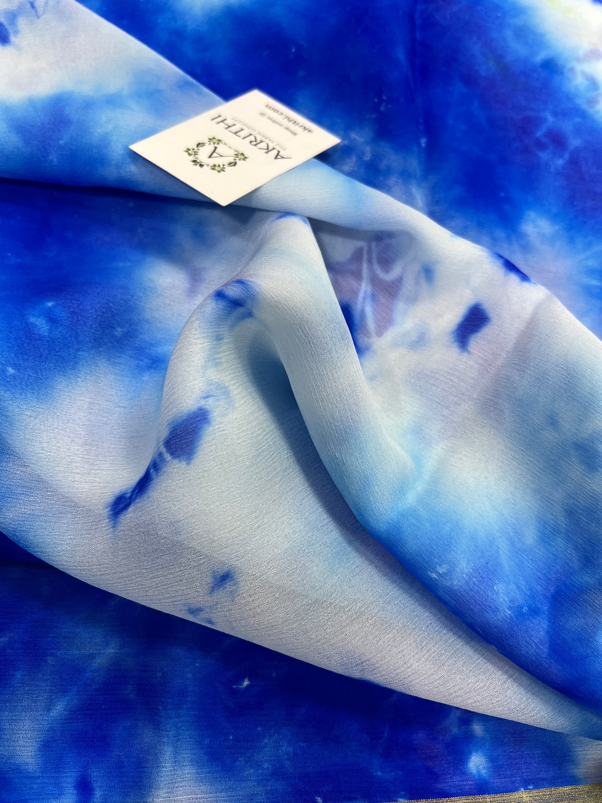 PURE CHIFFON SHIBORI TIE AND DYE SAREE