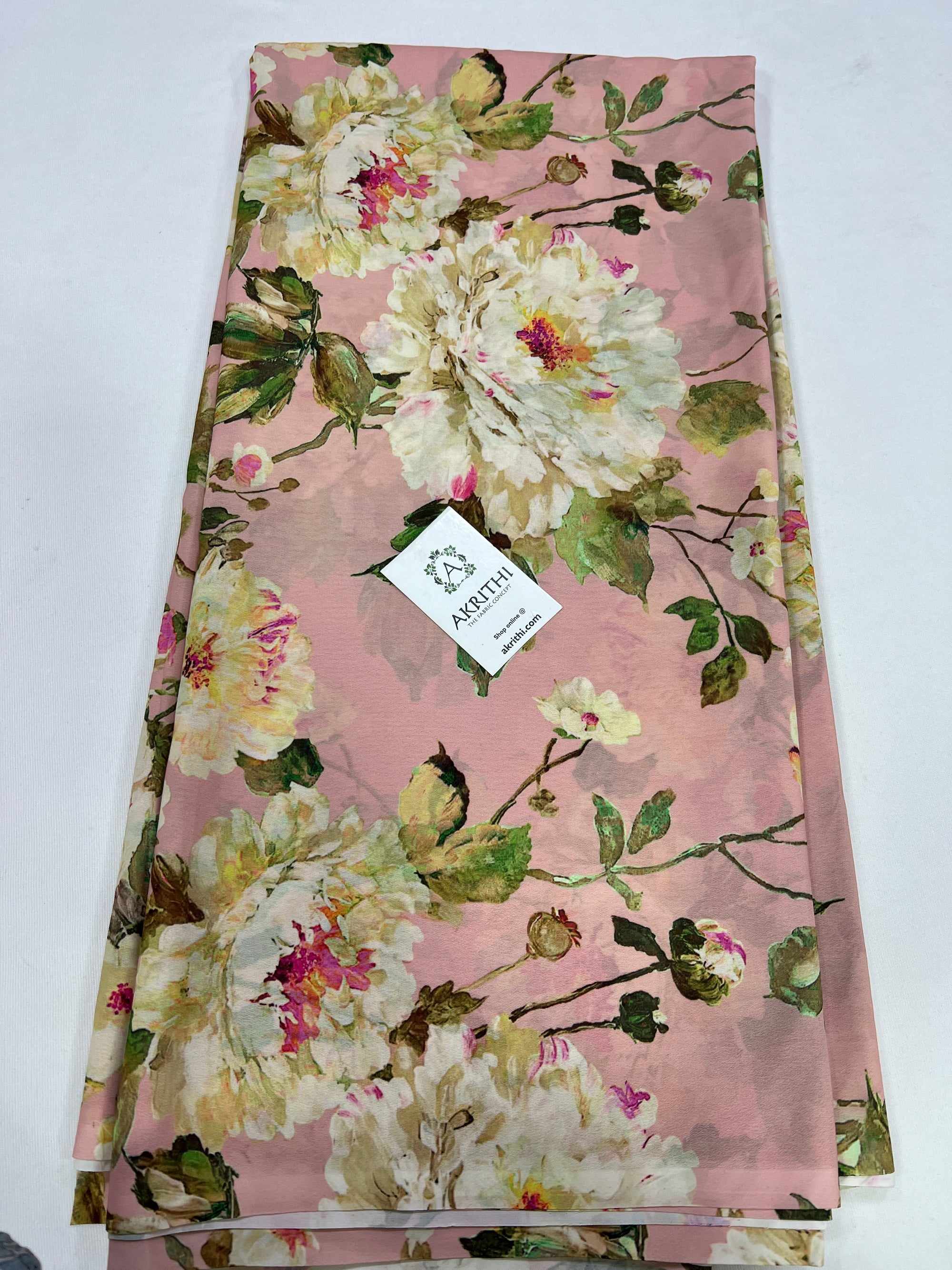 Digital floral printed georgette fabric