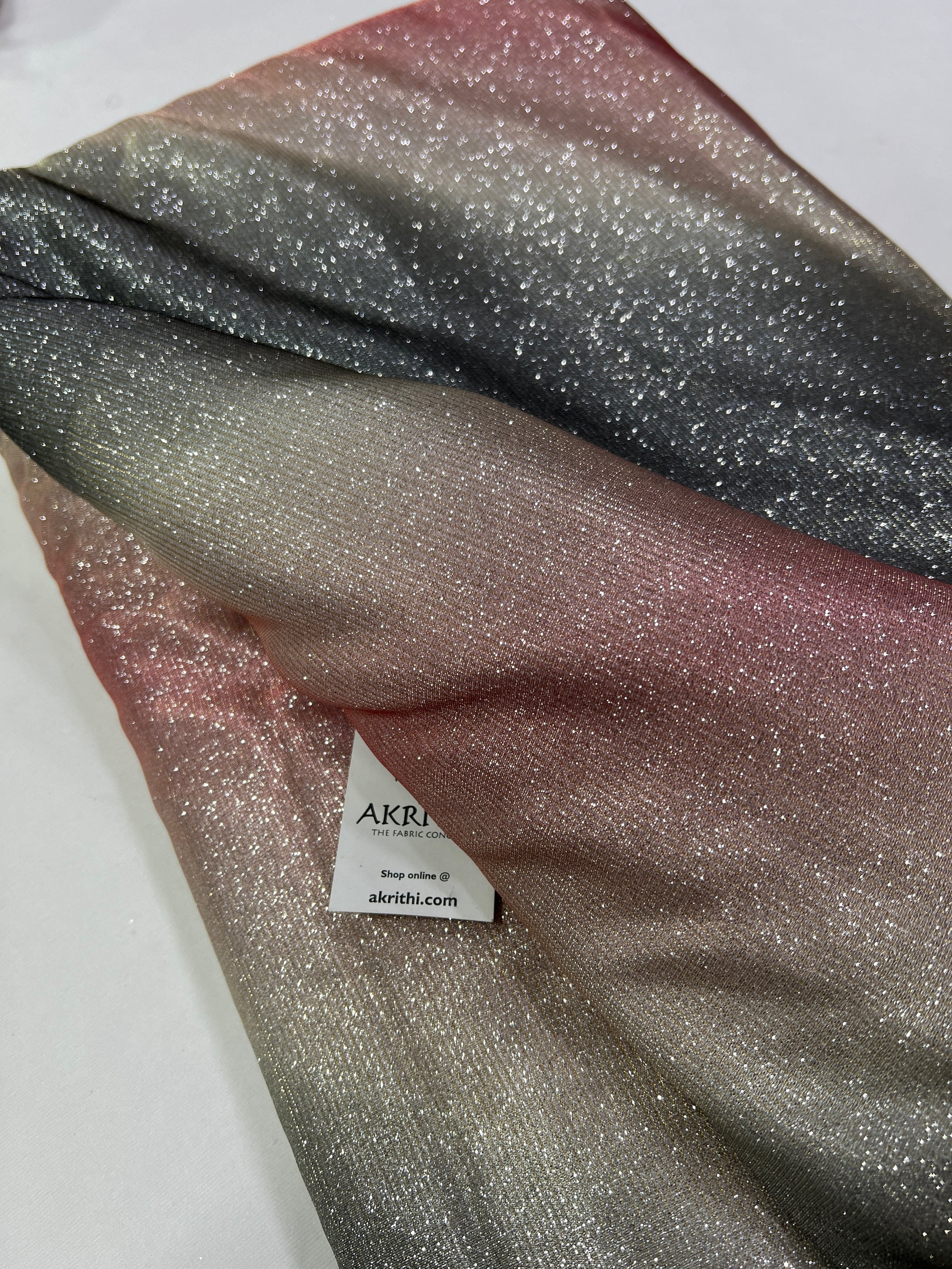 Cross Shaded imported Lycra fabric with glitter