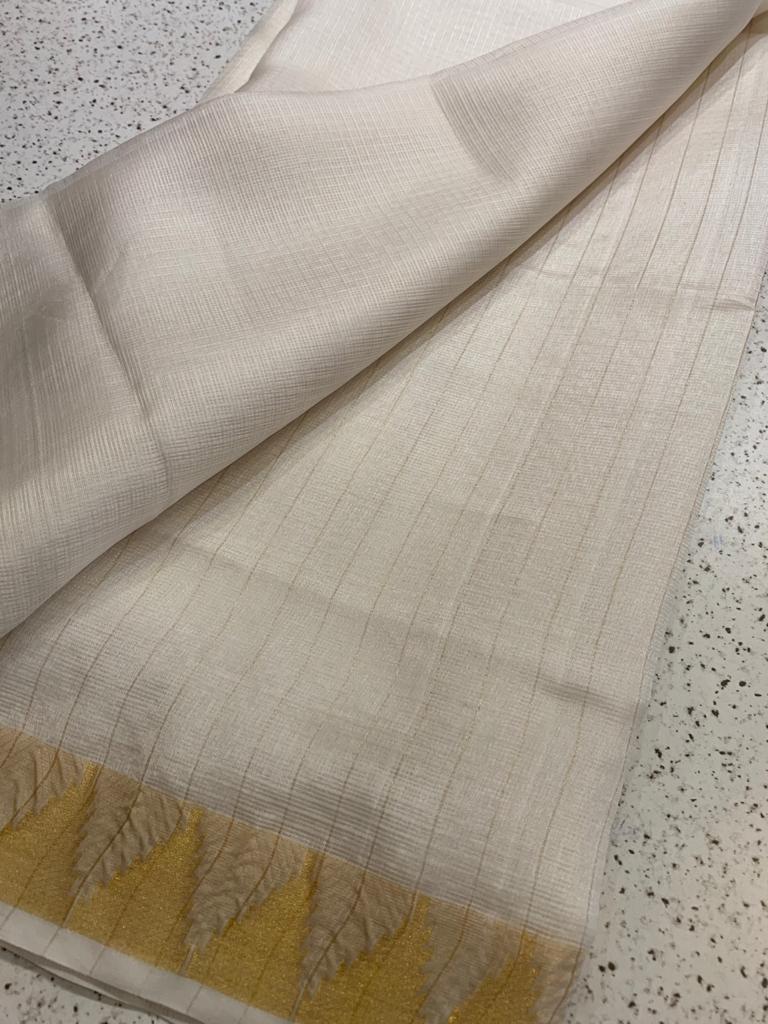 Pure kota silk saree with temple border