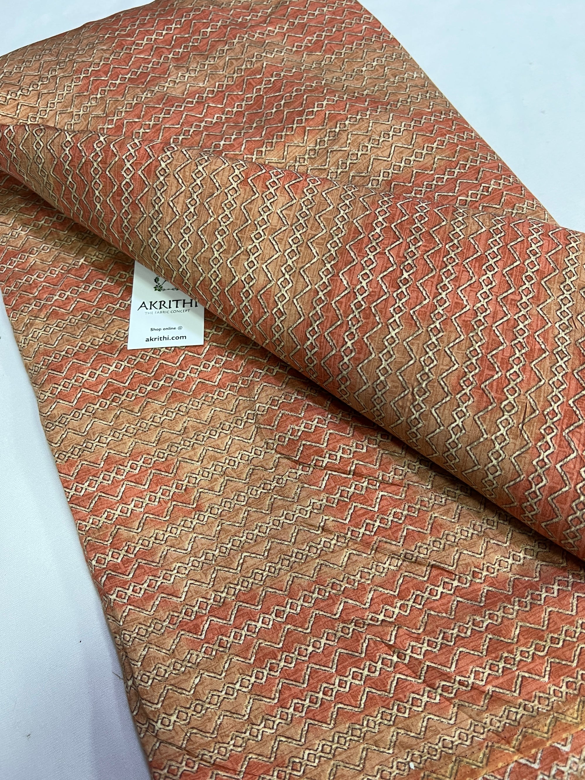 Printed silk fabric