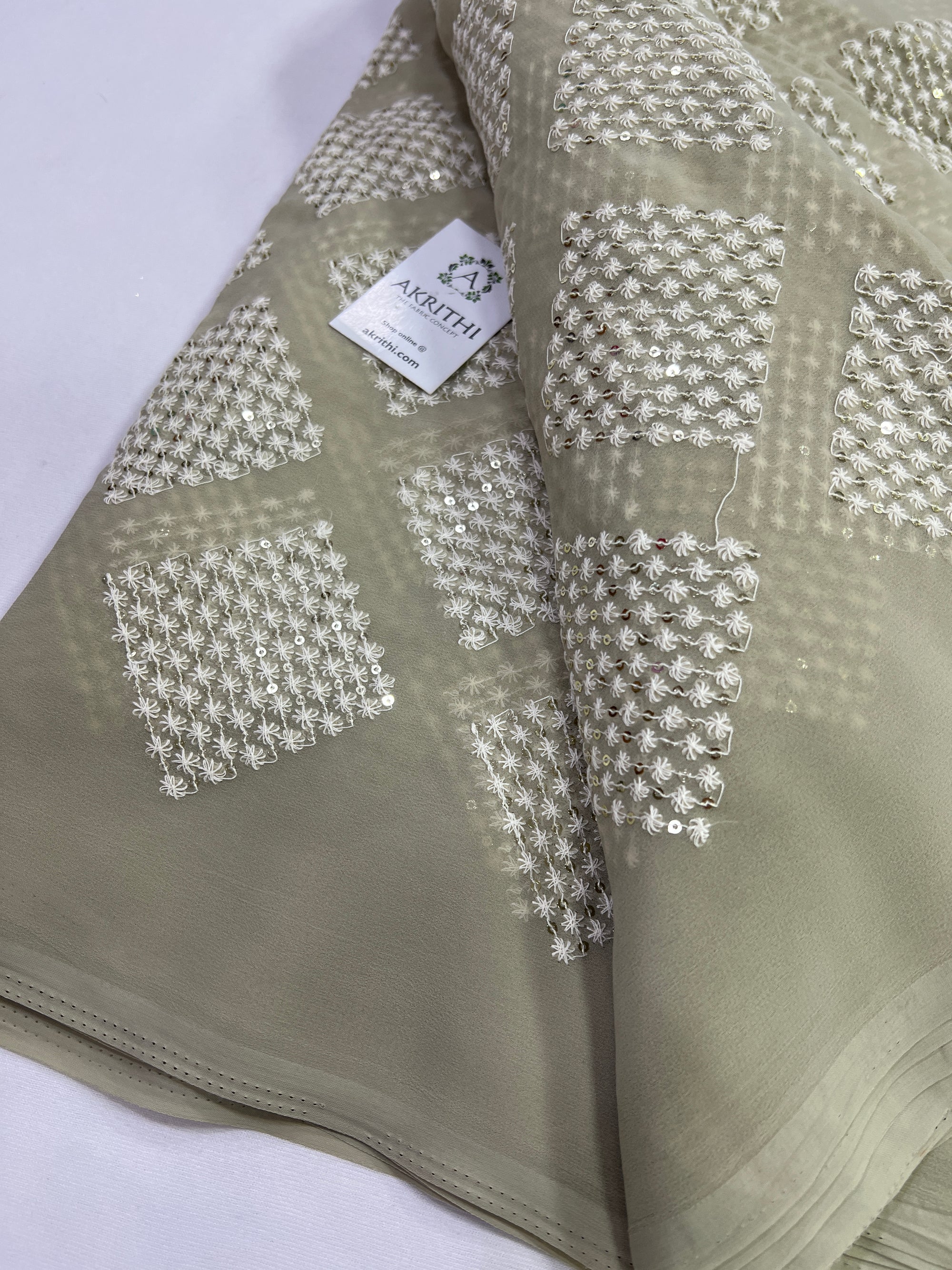 Embroidery on georgette fabric