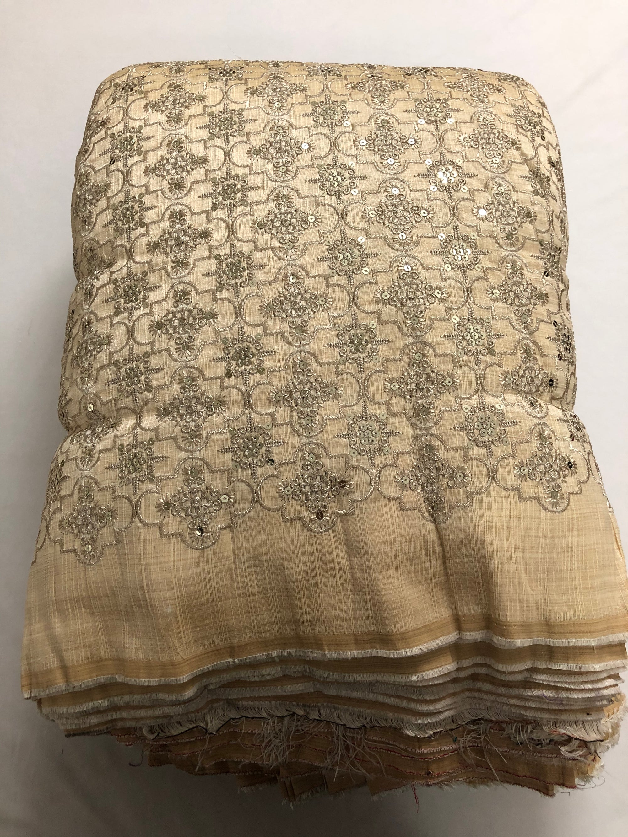 Embroidery on Raw silk fabric