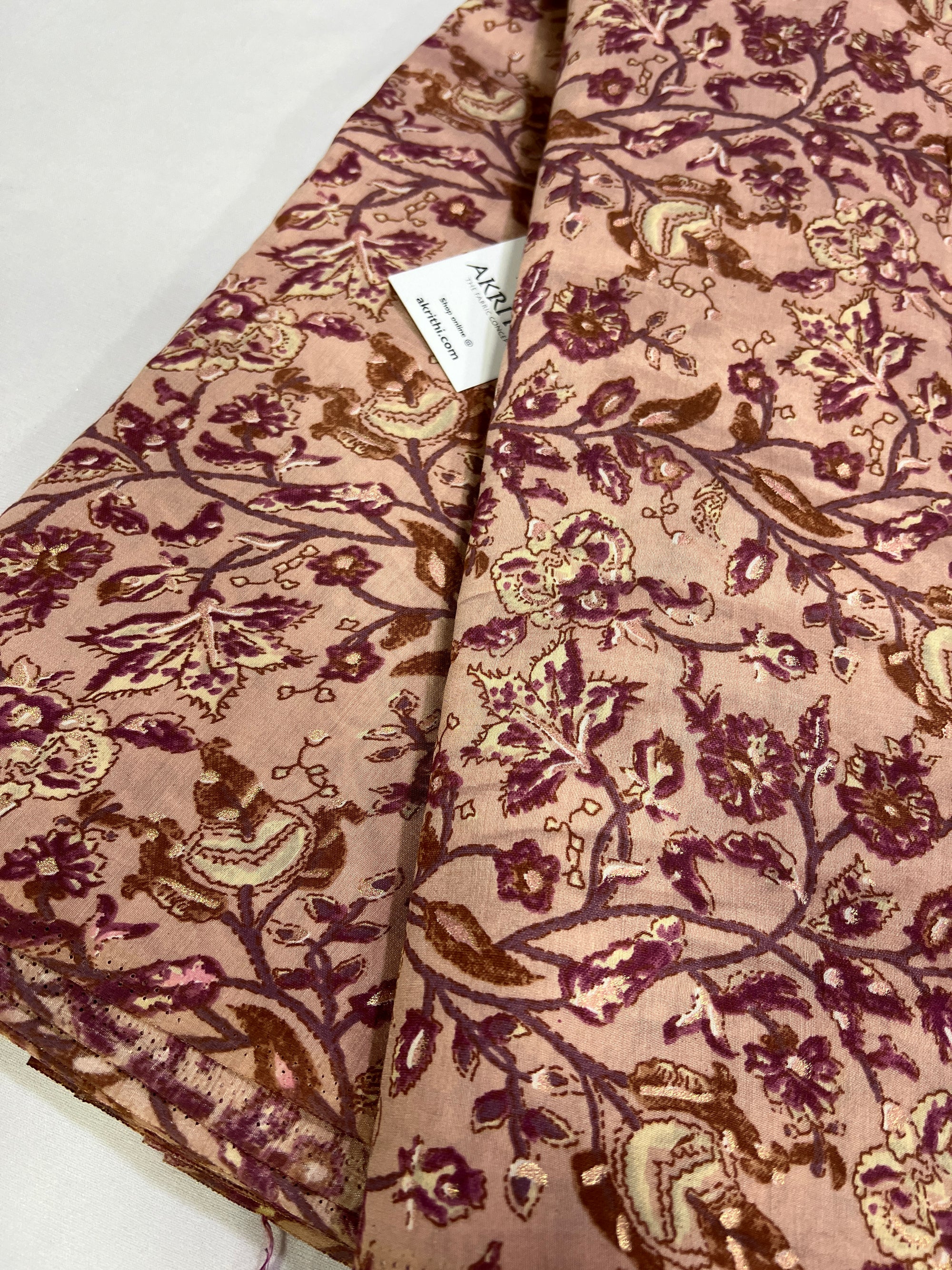 Printed silk fabric