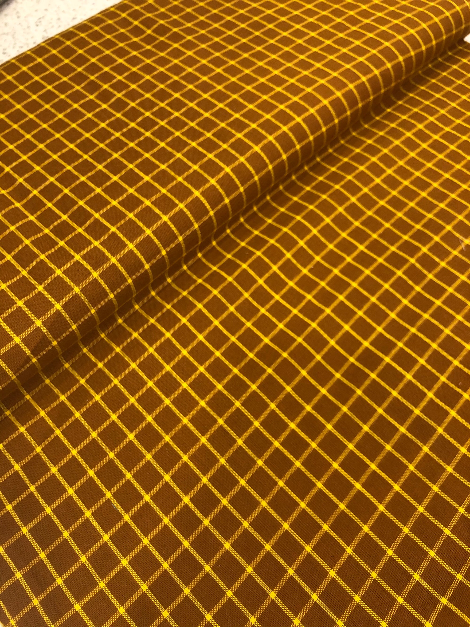 Checkered mercerised cotton fabric