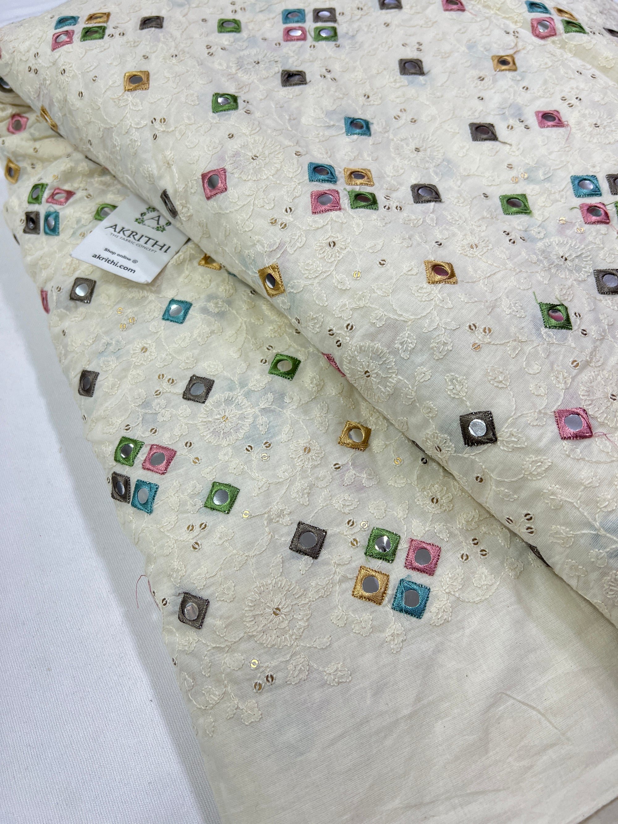 Pure Cotton embroidered fabric